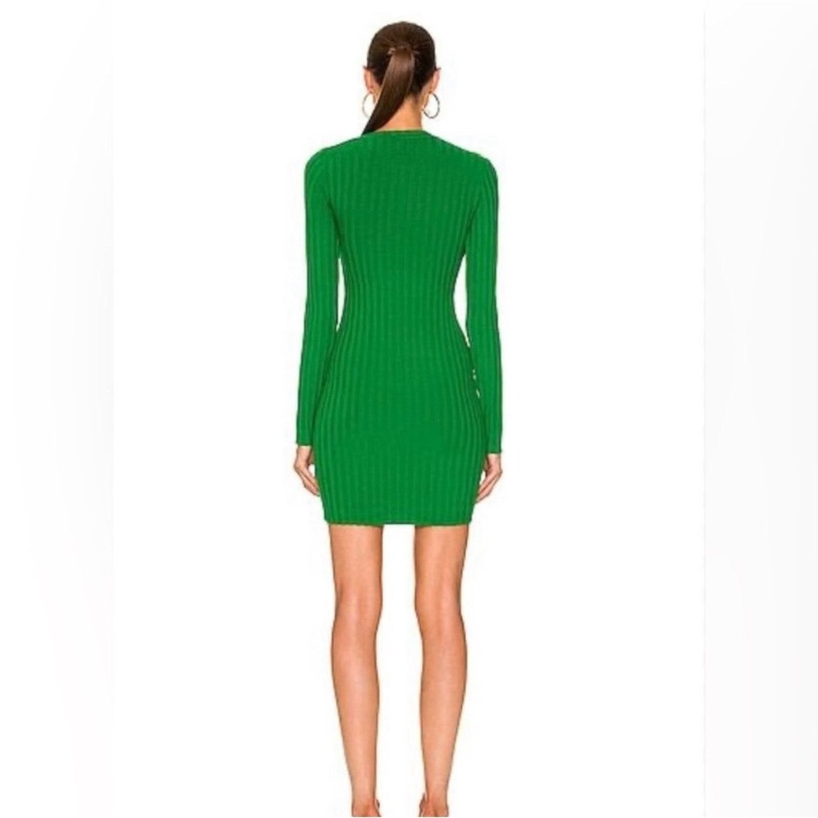 COTTONCITIZEN 159 NWT Cotton Citizen $285 Green Ribbed Knit Dress Size S Size S / US 4 / IT 40 - 2 Thumbnail