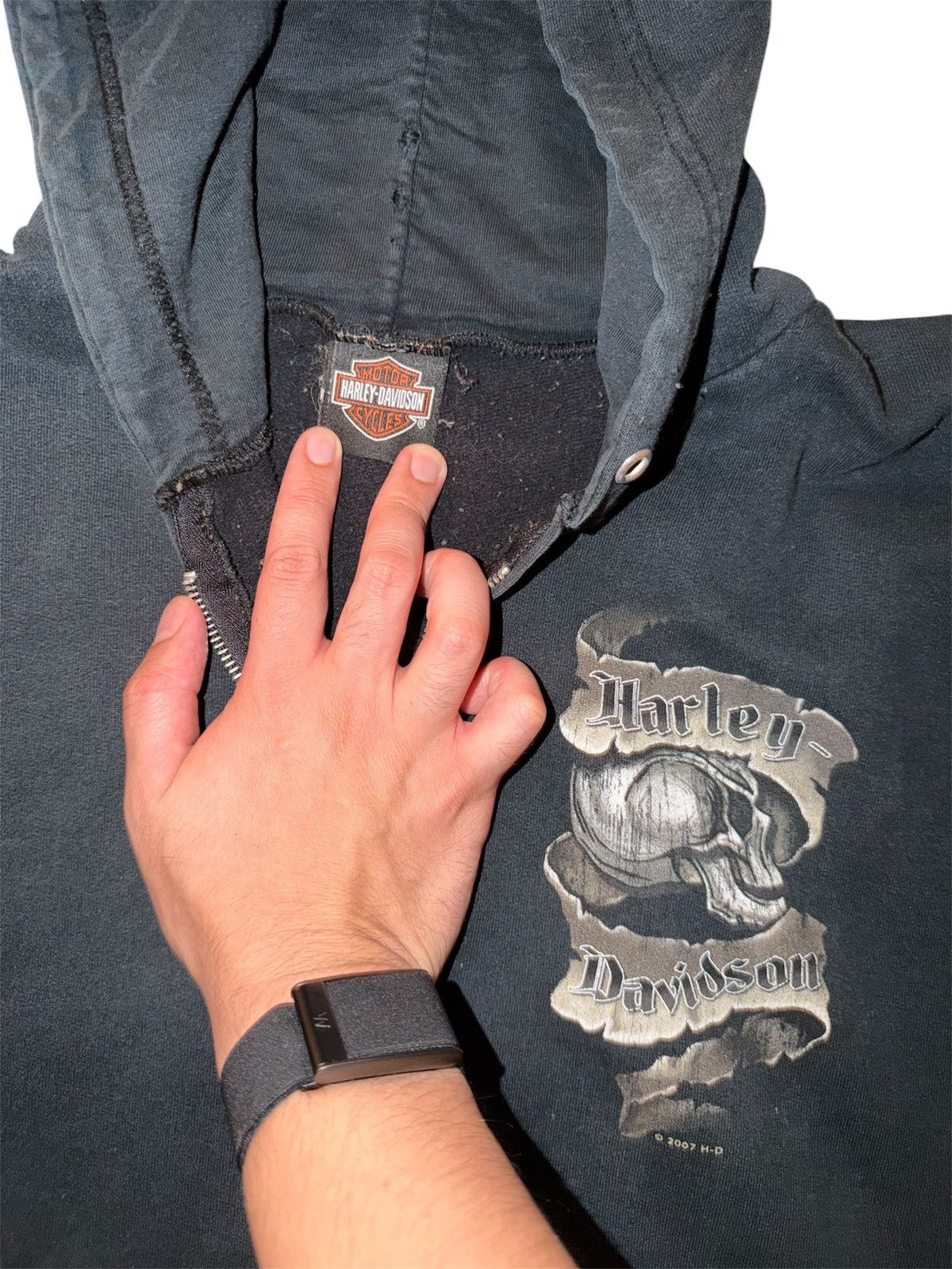 Harley Davidson Vintage 2000s ‘Harley Davidson El Cajon’ Zip Up Hoodie Size US L / EU 52-54 / 3 - 3 Thumbnail