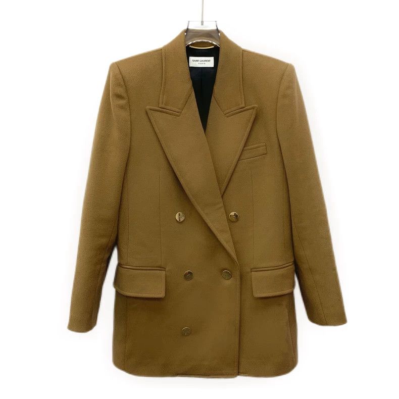 Saint Laurent Paris Saint Laurent Paris size 38 Brown wool lapel double-breast Size S / US 4 / IT 40 - 1 Thumbnail
