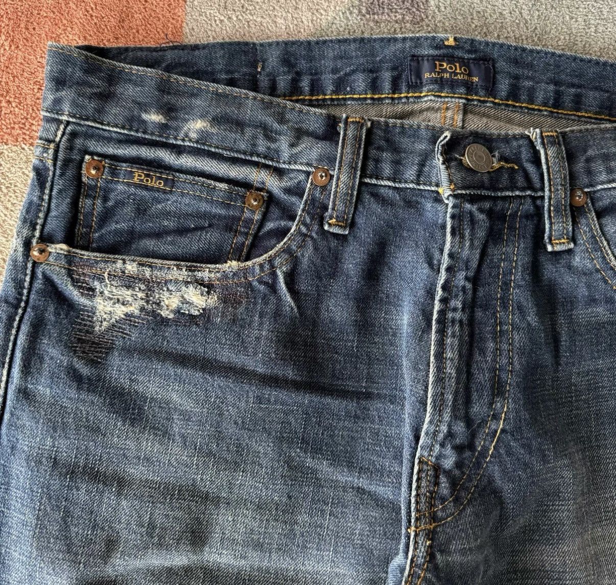 Polo Ralph Lauren Ralph Lauren Polo Distressed Patchwork Jeans K22 Size US 32 / EU 48 - 3 Thumbnail