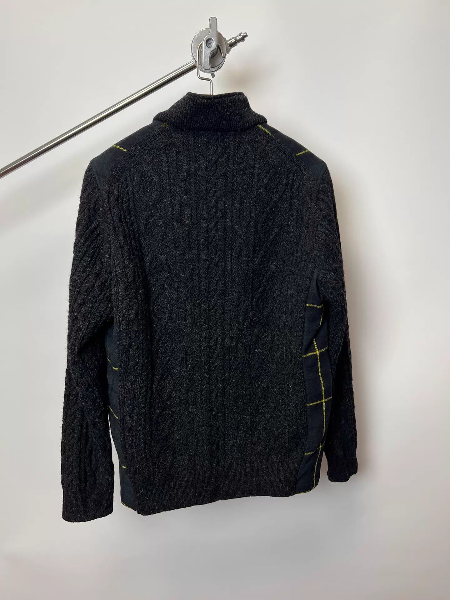 CABANE de ZUCCa Vintage Cabane de Zucca Checkered Panel Zip-Up Wool Sweater Size US M / EU 48-50 / 2 - 5 Thumbnail