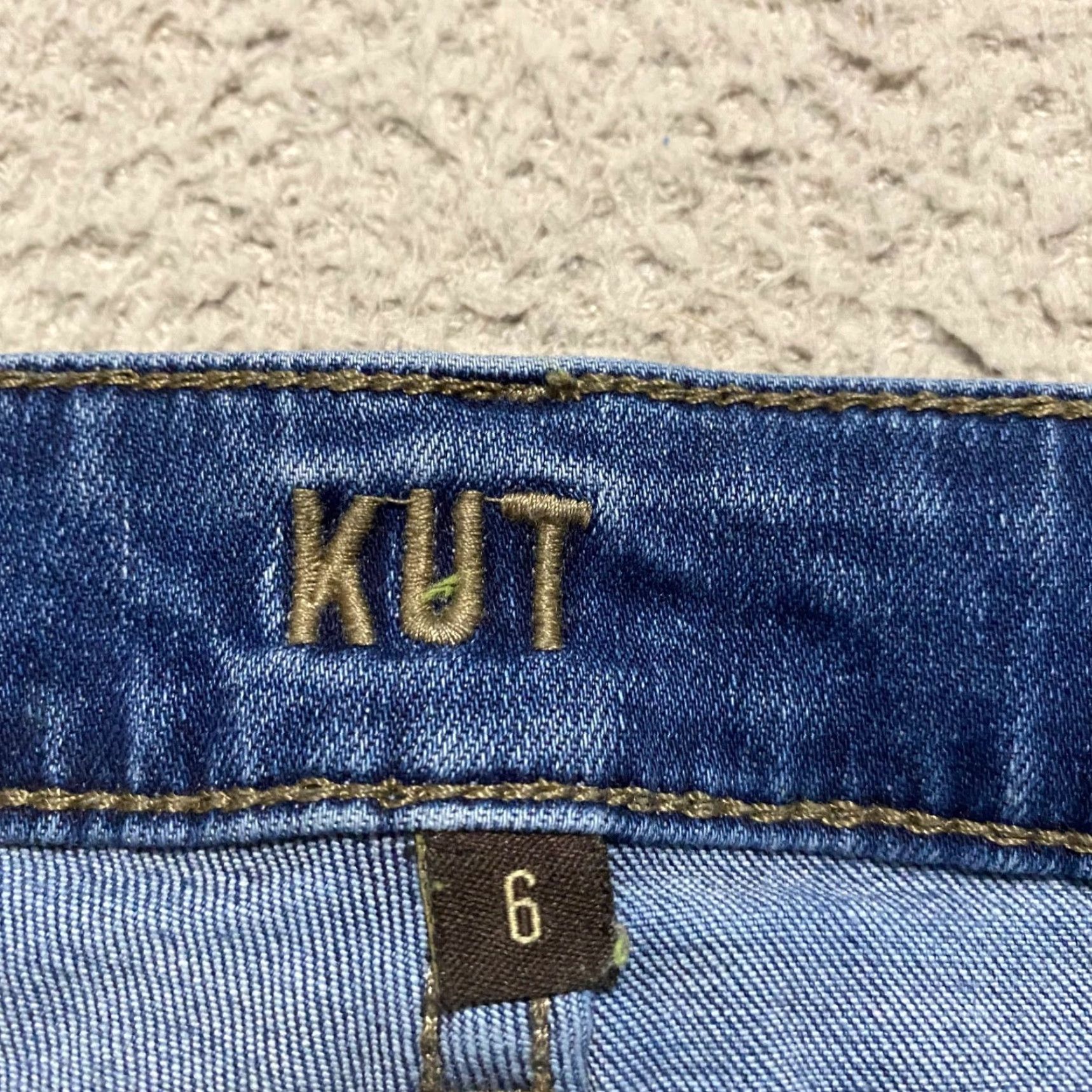 Vintage KUT from the Kloth Womens Jeans Blue Denim High Rise Ankle Slim Straight Leg 6 Size Regular 28in Inseam 5-Pocket Design Womens Size 28" / US 6 / IT 42 - 3 Thumbnail