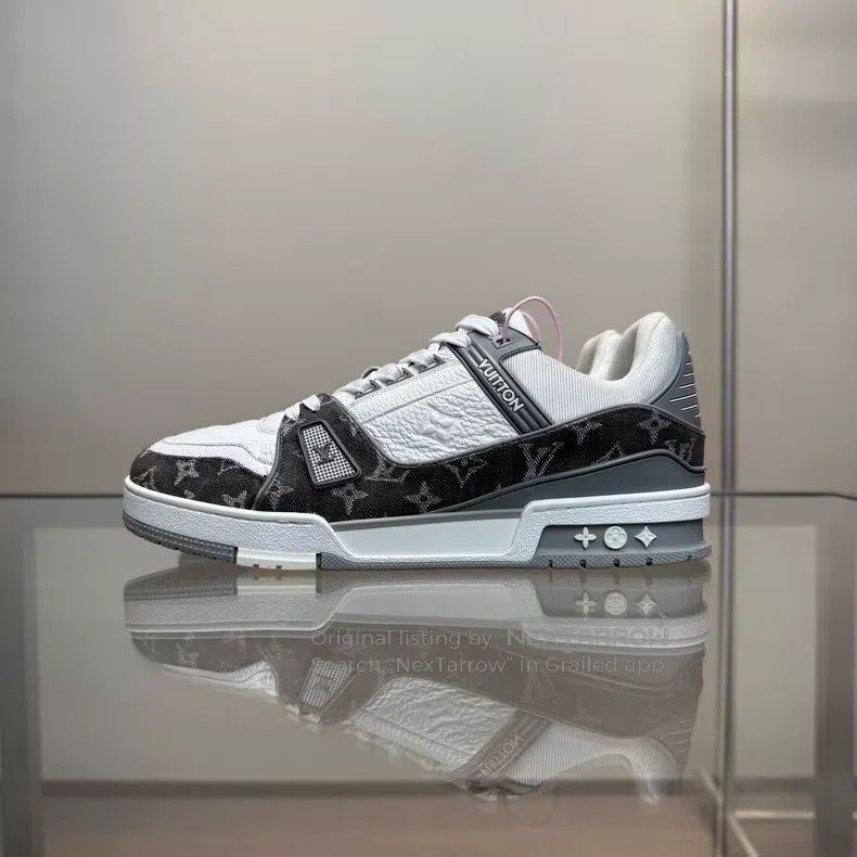Louis Vuitton Louis Vuitton Trainer's new grey and white denim shoes Size US 9.5 / EU 42-43 - 3 Thumbnail