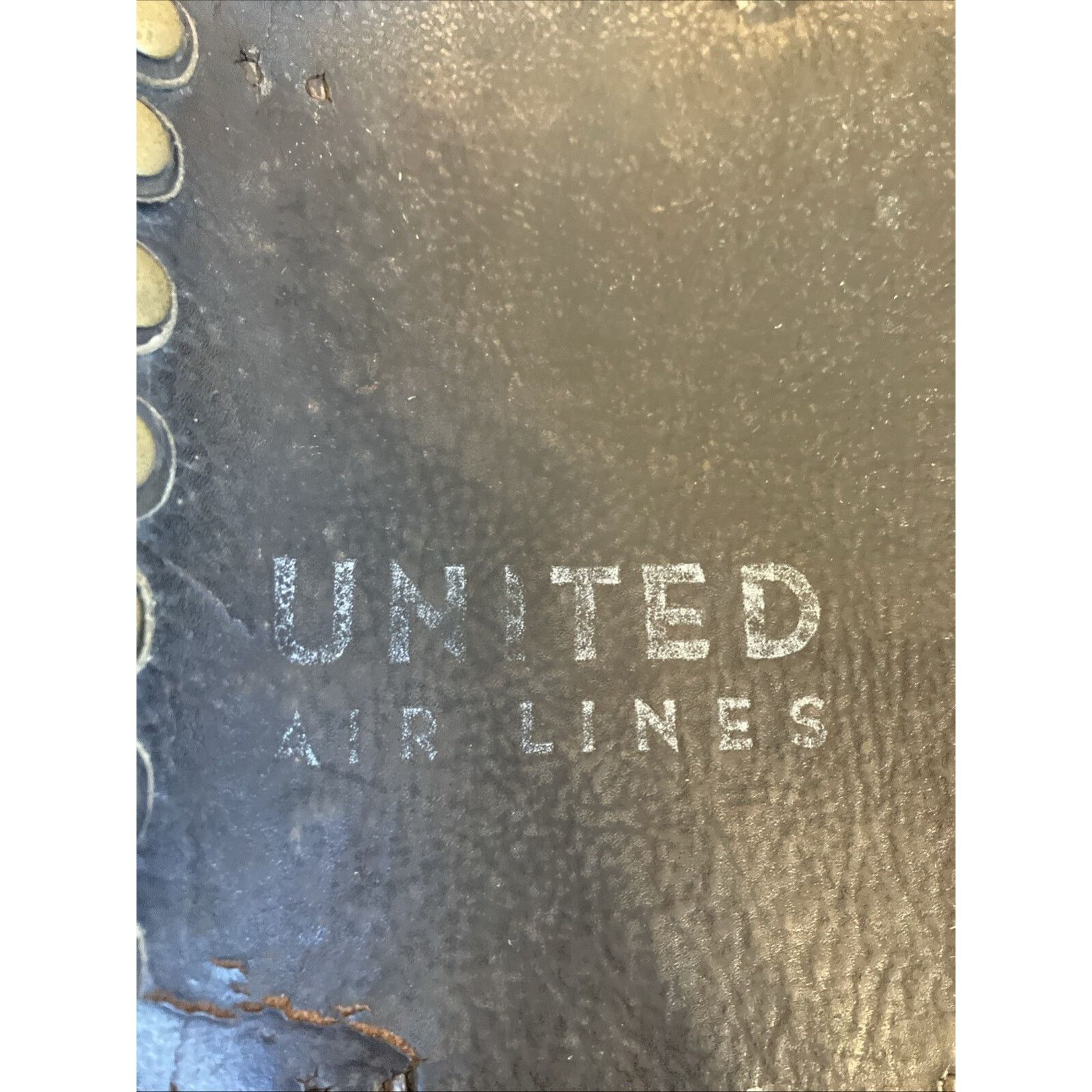 Other Vtg 1950s UNITED AIRLINES Leather Kidney Black Belt Aviator Size ONE SIZE - 2 Thumbnail