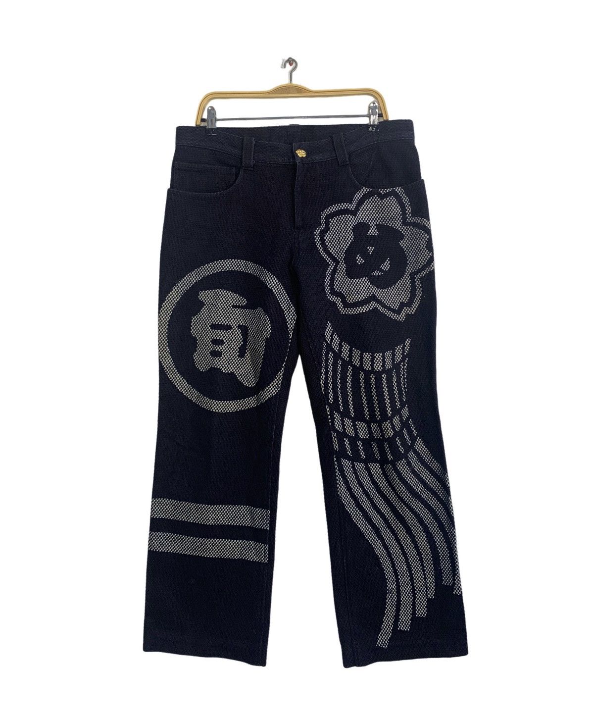 Japanese Brand Vintage Sashiko Denim Jean Karakuri Tamashi Kapital Size US 34 / EU 50 - 1 Thumbnail