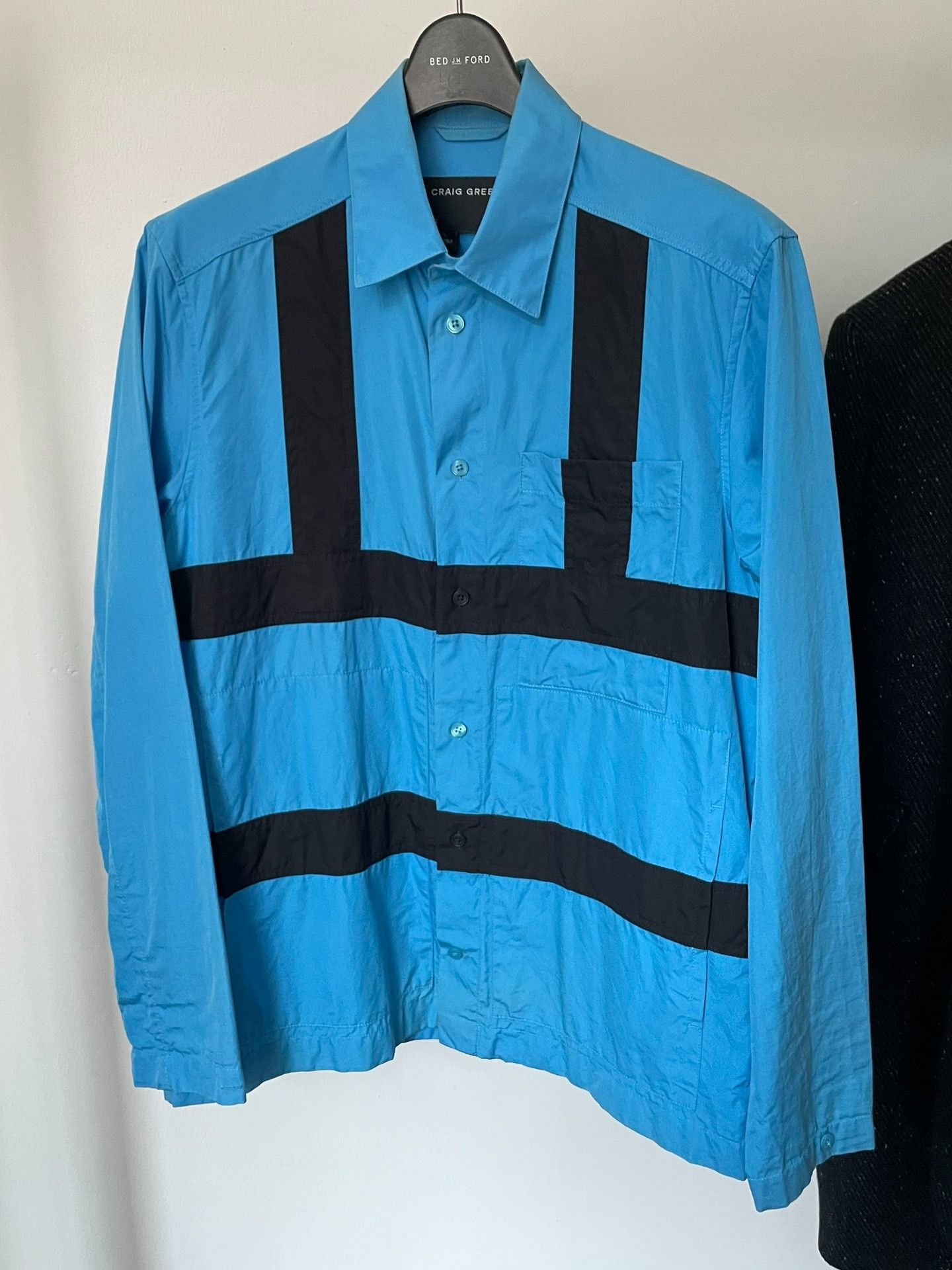 image of Craig Green Blue Striped Shirt, Men's (Size Small)