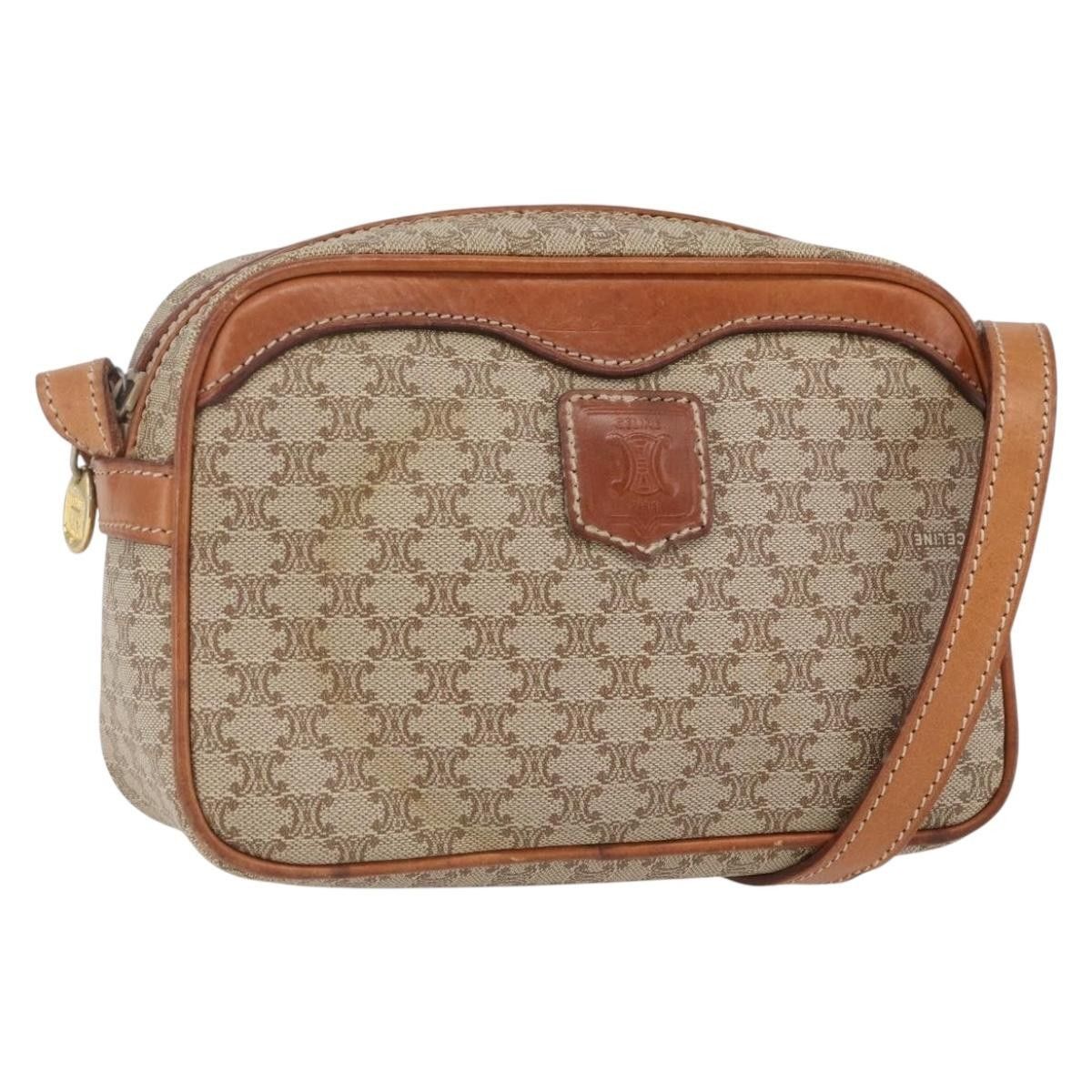 Celine Celine Vintage Macadam Shoulder Bag Canvas and Leather Size ONE SIZE - 1 Thumbnail