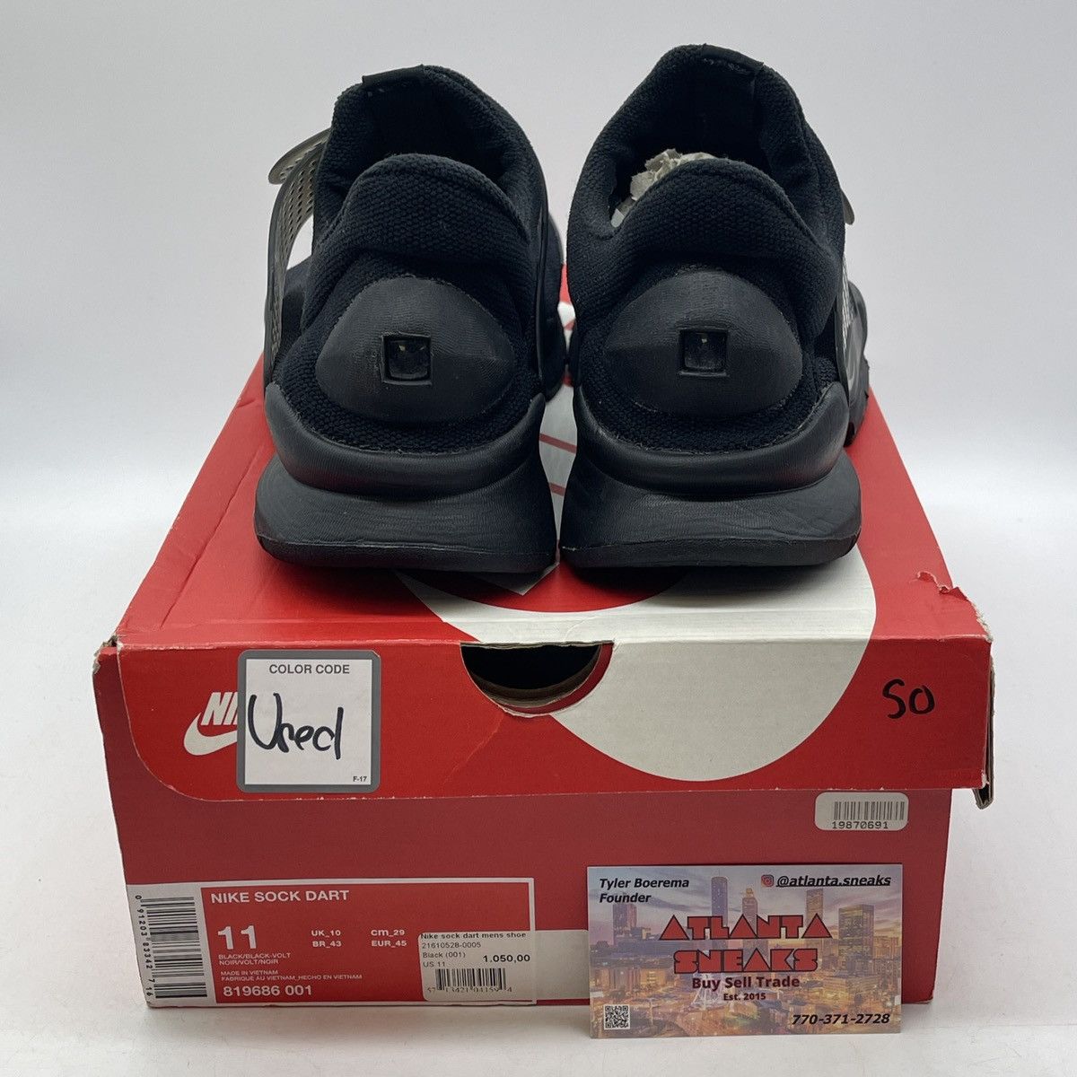 Nike Sock dart triple black Size US 11 / EU 44 - 3 Thumbnail
