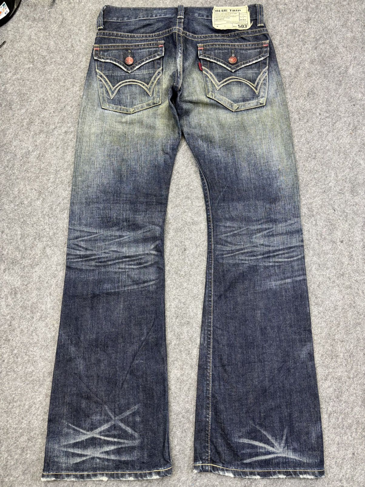 Edwin 💥Distressed Flare💥Edwin 503 Crazy Distressed Denim F916 Size US 31 - 16 Thumbnail