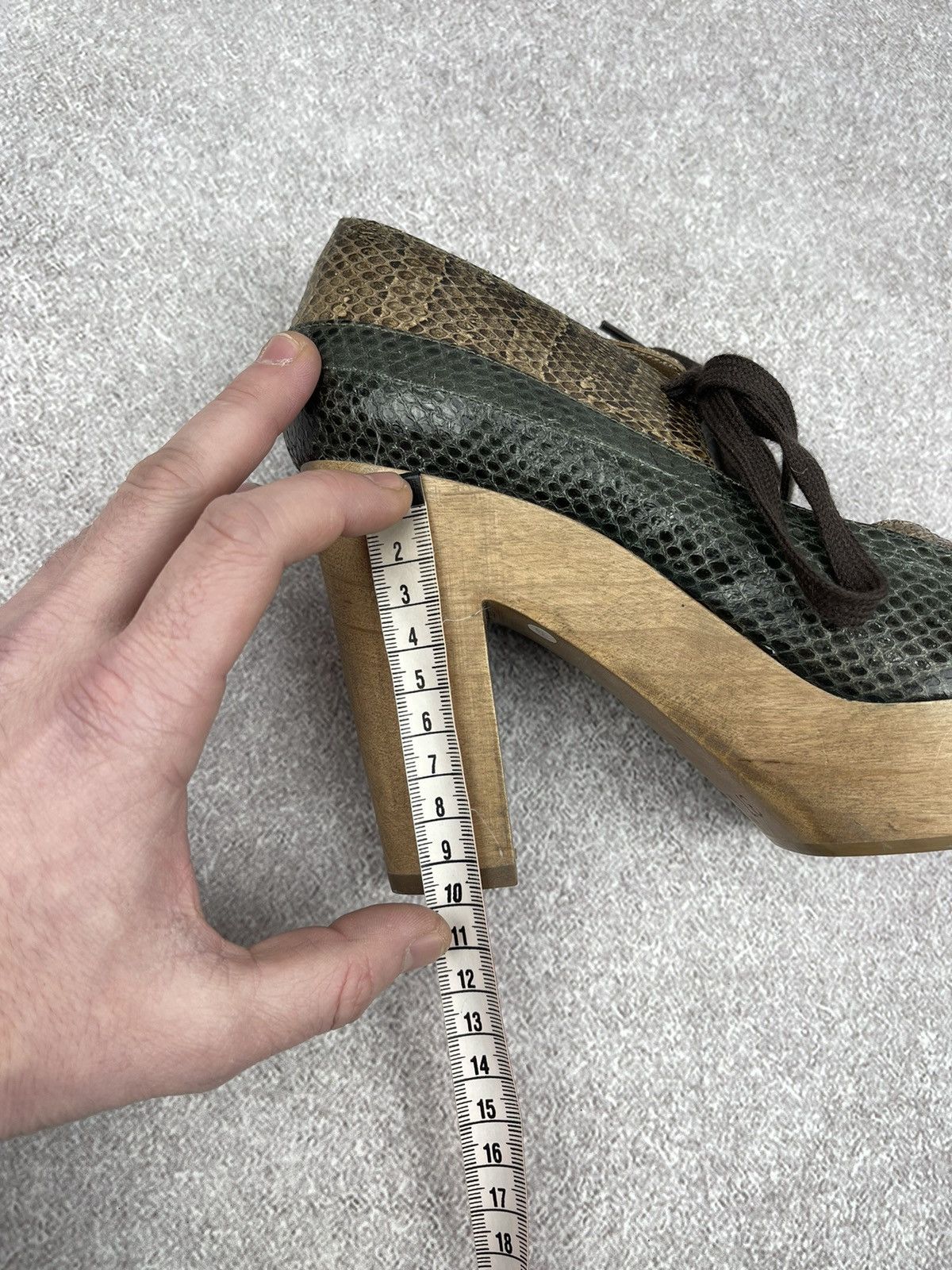 Marni Marni Brown Taupe Snakeskin Wooden Platform Size 37 Size US 7 / IT 37 - 13 Thumbnail