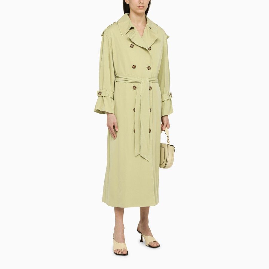 By Malene Birger o1d2blof0824 Double-Breasted Duster with Belt in Light Green Size XS / US 0-2 / IT 36-38 - 2 Thumbnail