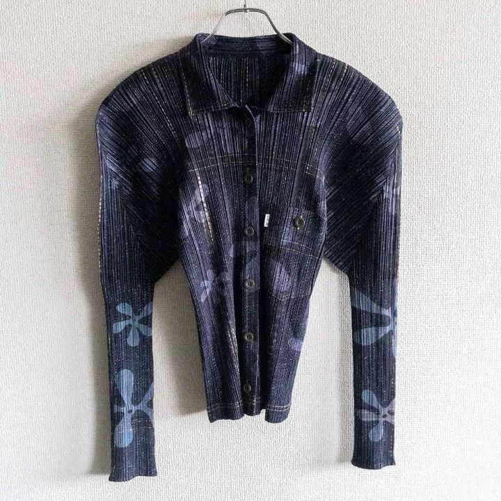 Issey Miyake issey miyake size:3 Denim printed pleated shirt Size XXS / US 00 / IT 34 - 1 Thumbnail