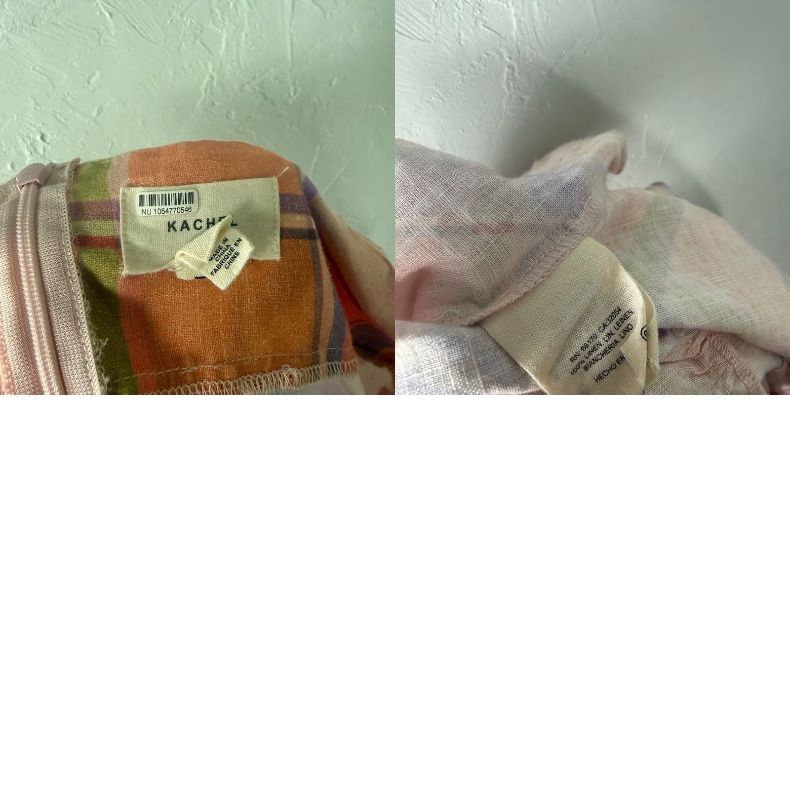 Anthropologie Anthropologie Kachel Dress Plaid Maxi Linen Pink Long D4-2 L Adult Women Sleeveless Square Neck Pullover Lightweight Casual Size L / US 10 / IT 46 - 8 Thumbnail