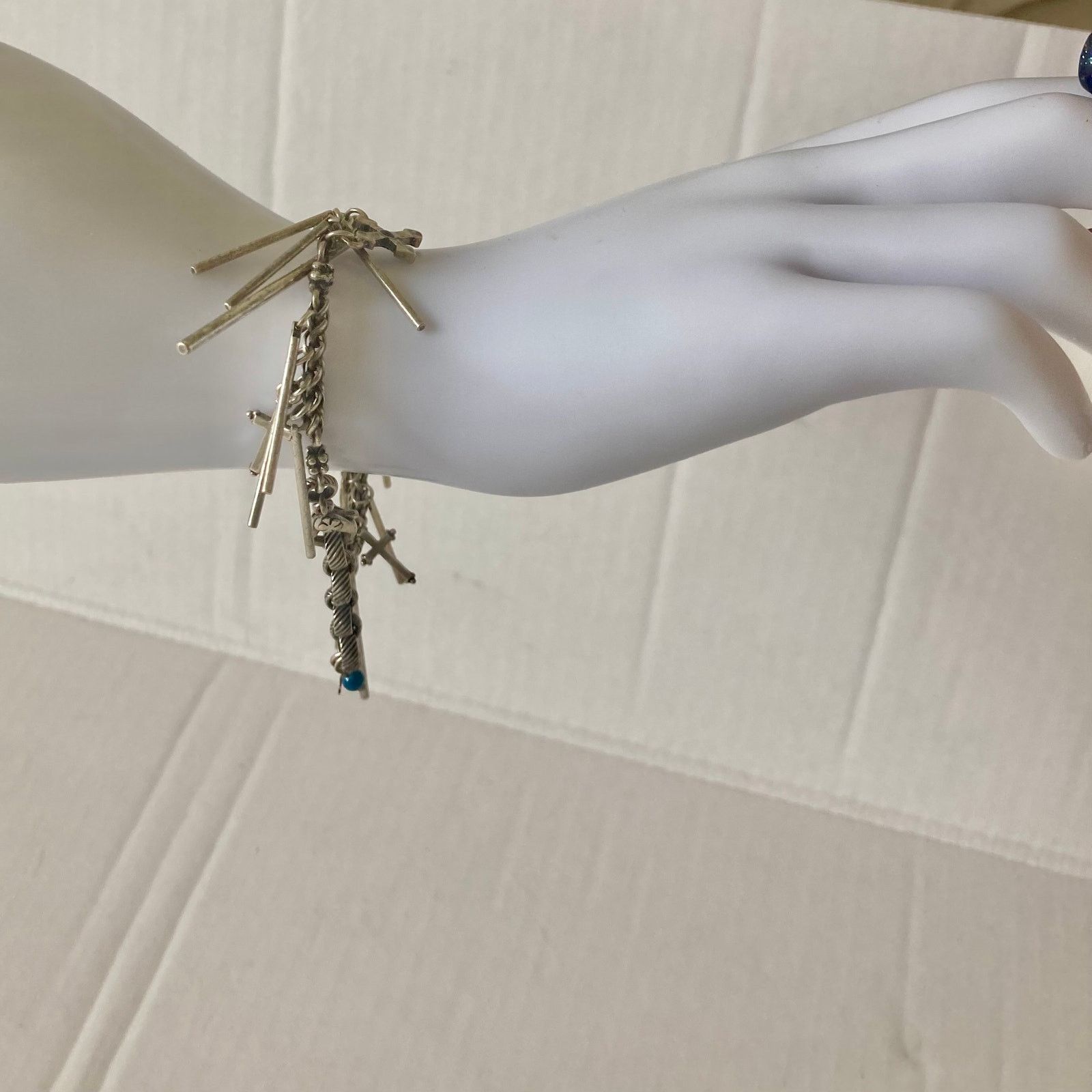 Lucky Brand Lucky Brand Silver charm bracelet antiqued metal chain Cross Size ONE SIZE - 6 Thumbnail