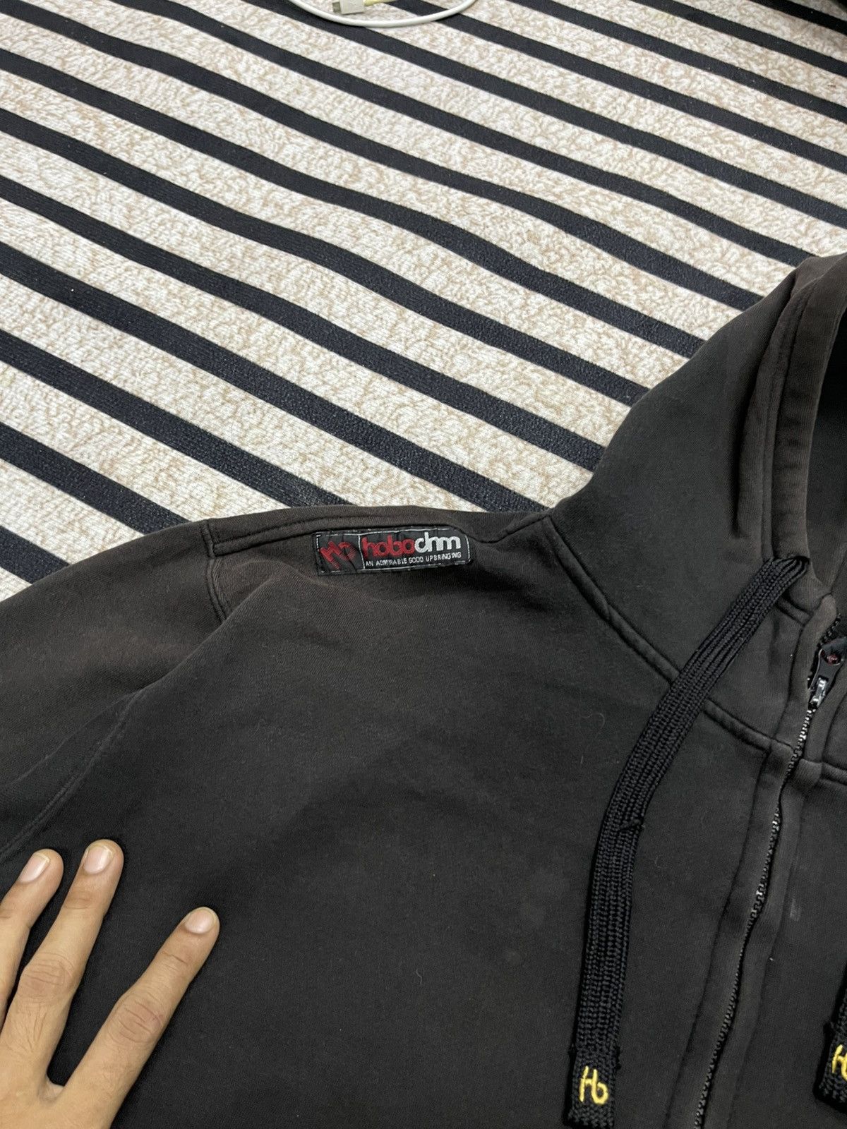 Hobo 2000s HOBO EMBROIDERY LOGO BLACK BAGGY ZIPPER HOODIE Size US XL / EU 56 / 4 - 8 Thumbnail