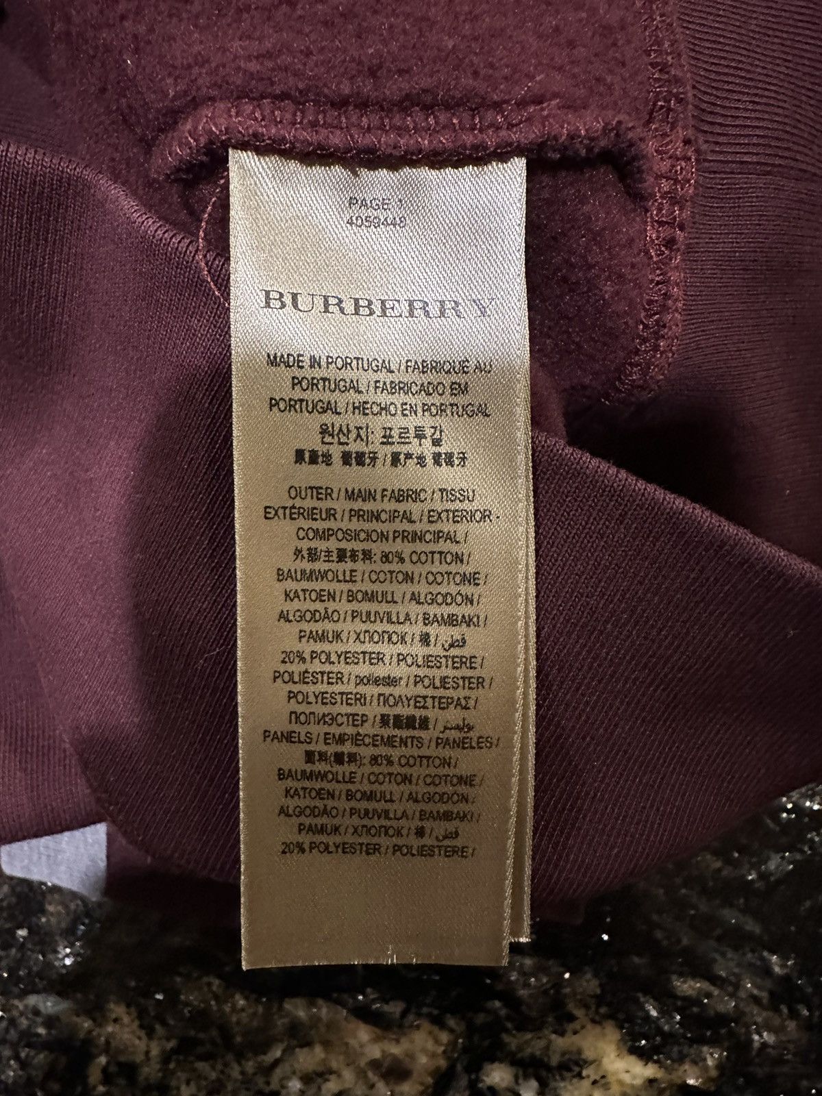 Burberry Burberry London England Wine / Grey Striped Pullover Hoodie Size US M / EU 48-50 / 2 - 13 Thumbnail