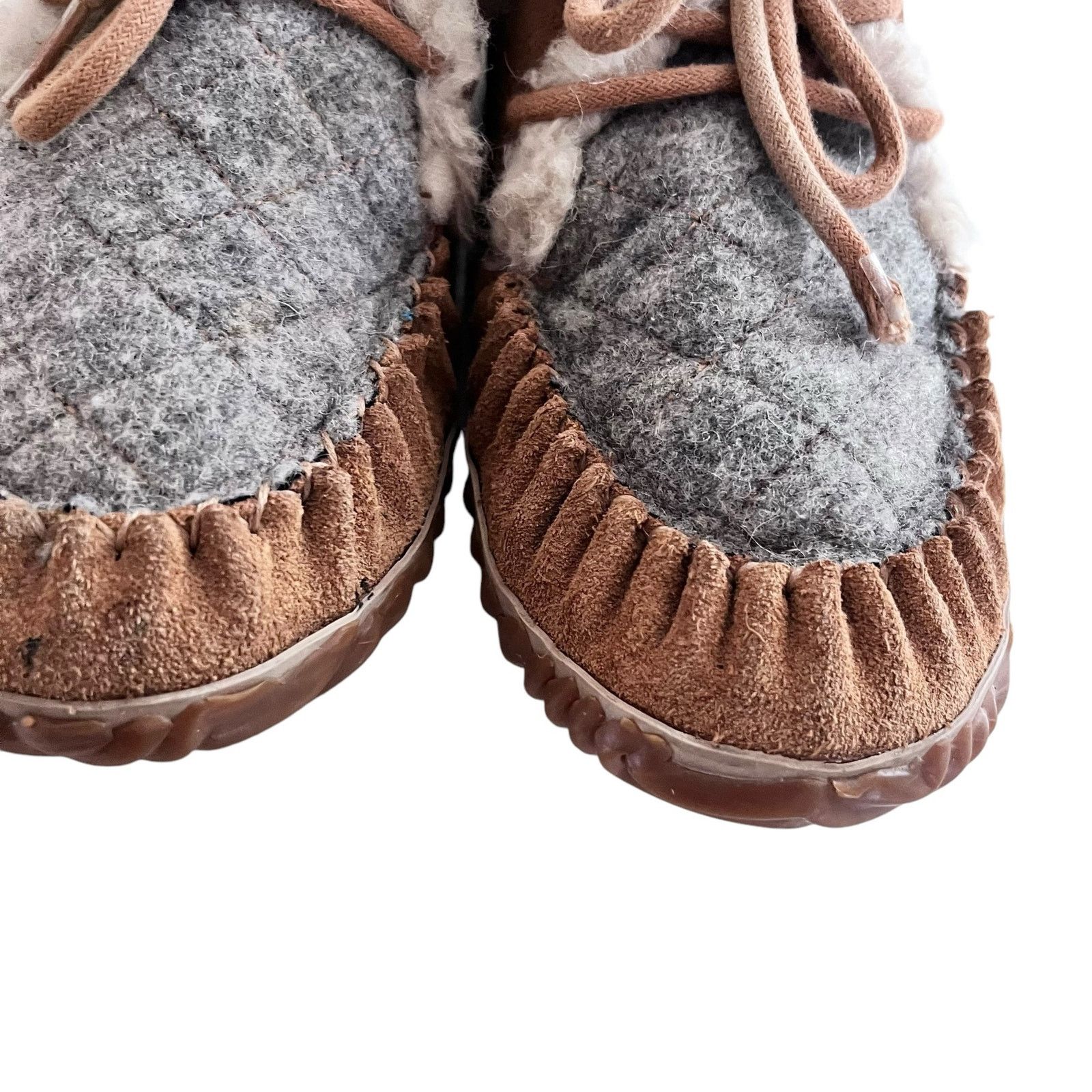 SOREL Sorel Out N About Brown Gray Suede Faux Fur Moccasin Boots Size US 7 / IT 37 - 7 Thumbnail