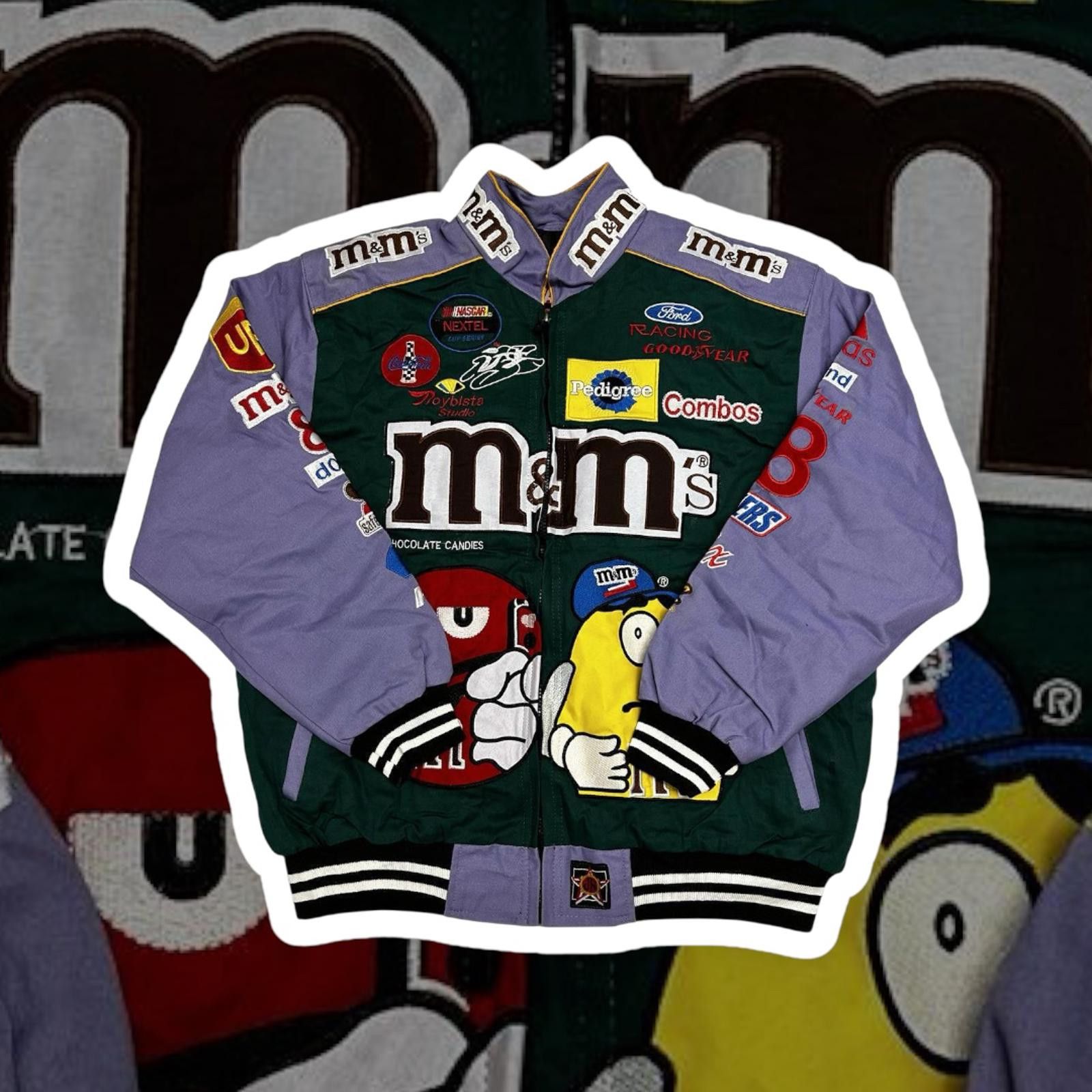 NASCAR Vintage M&M's Racing Varsity Jacket Size US L / EU 52-54 / 3 - 1 Thumbnail