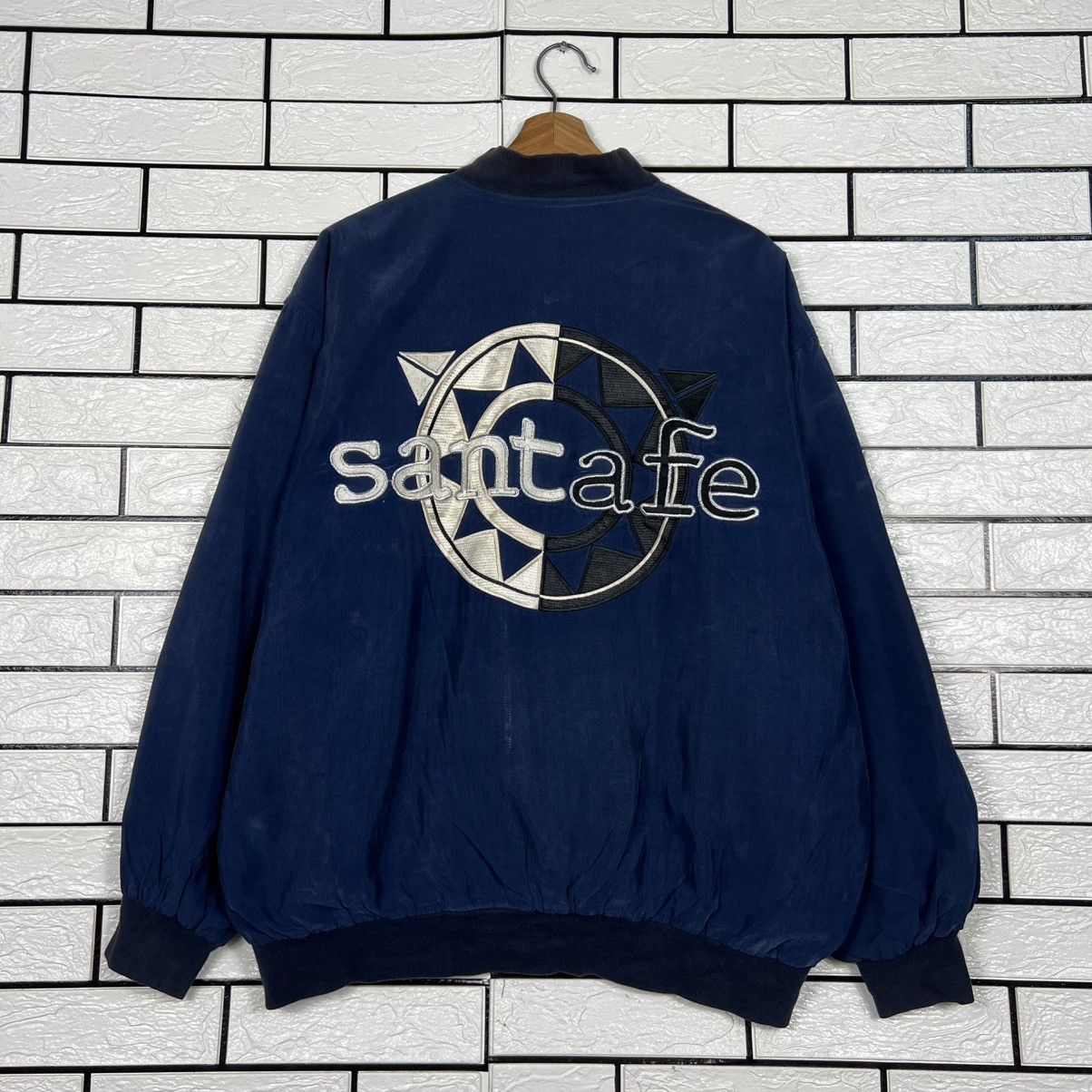 Japanese Brand Vintage SANTAFE Embroidery Big Logo Bomber Jacket #3988-C181 Size US XL / EU 56 / 4 - 1 Thumbnail