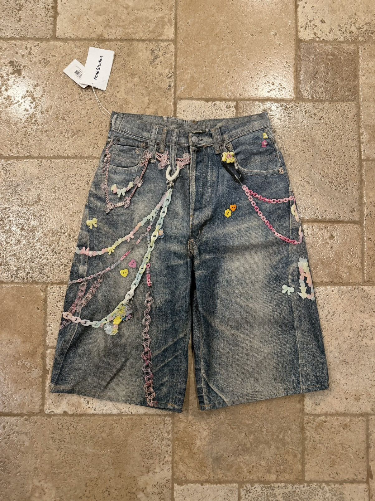 Acne Studios Acnes Studios SS25 Trompe L’Oeil Keychain Blue Denim Shorts Size US 30 / EU 46 - 12 Thumbnail