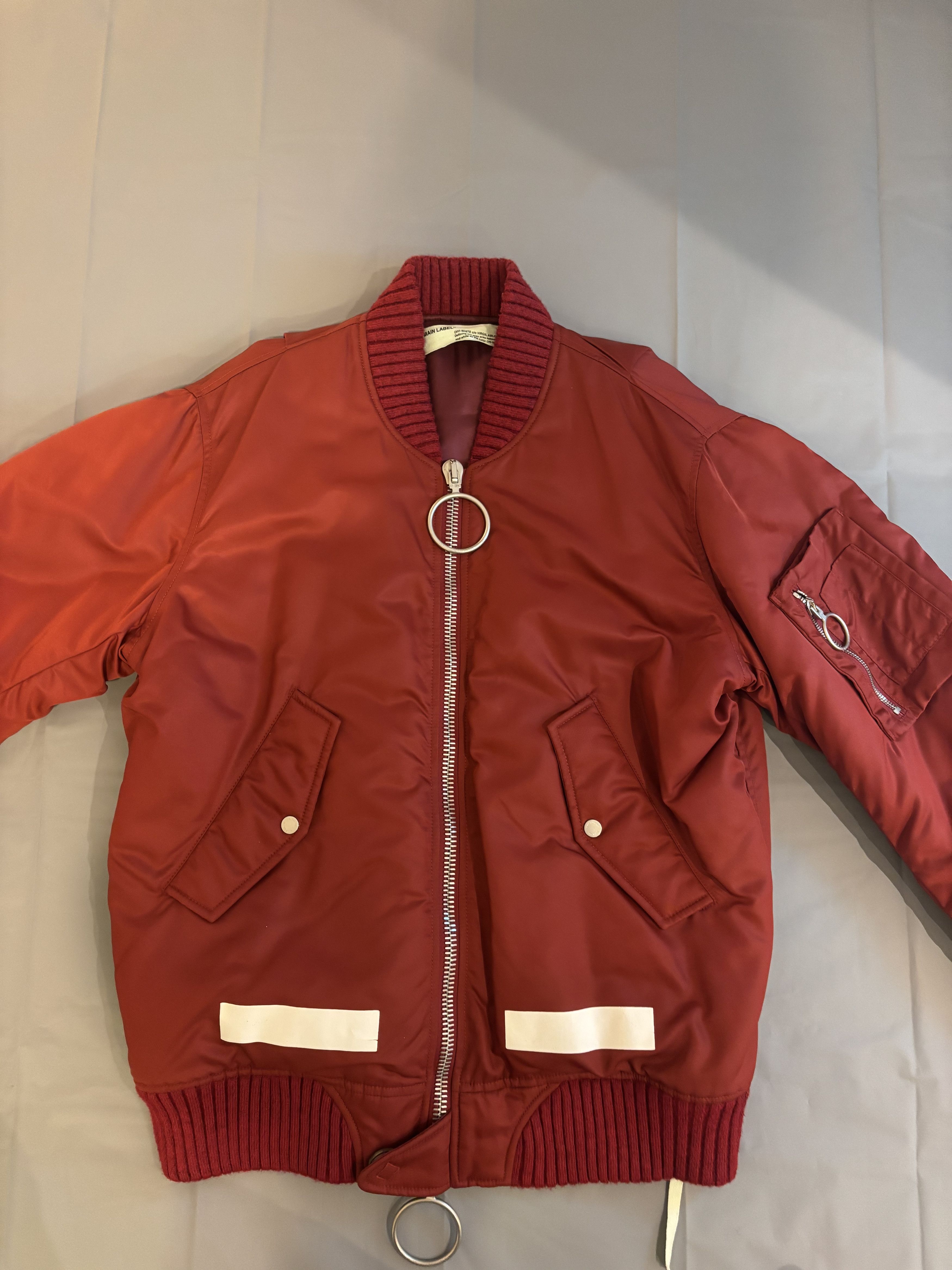 Off-White Veste bombers en nylon bordeaux Off-White en tbe Size US L / EU 52-54 / 3 - 6 Thumbnail