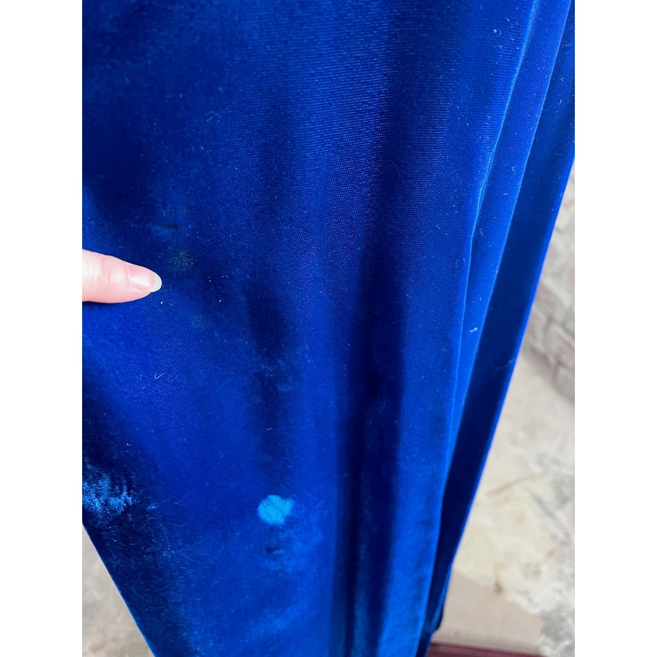 Vintage maxi dress velvet blue lace gothic formal Size XL / US 12-14 / IT 48-50 - 8 Thumbnail