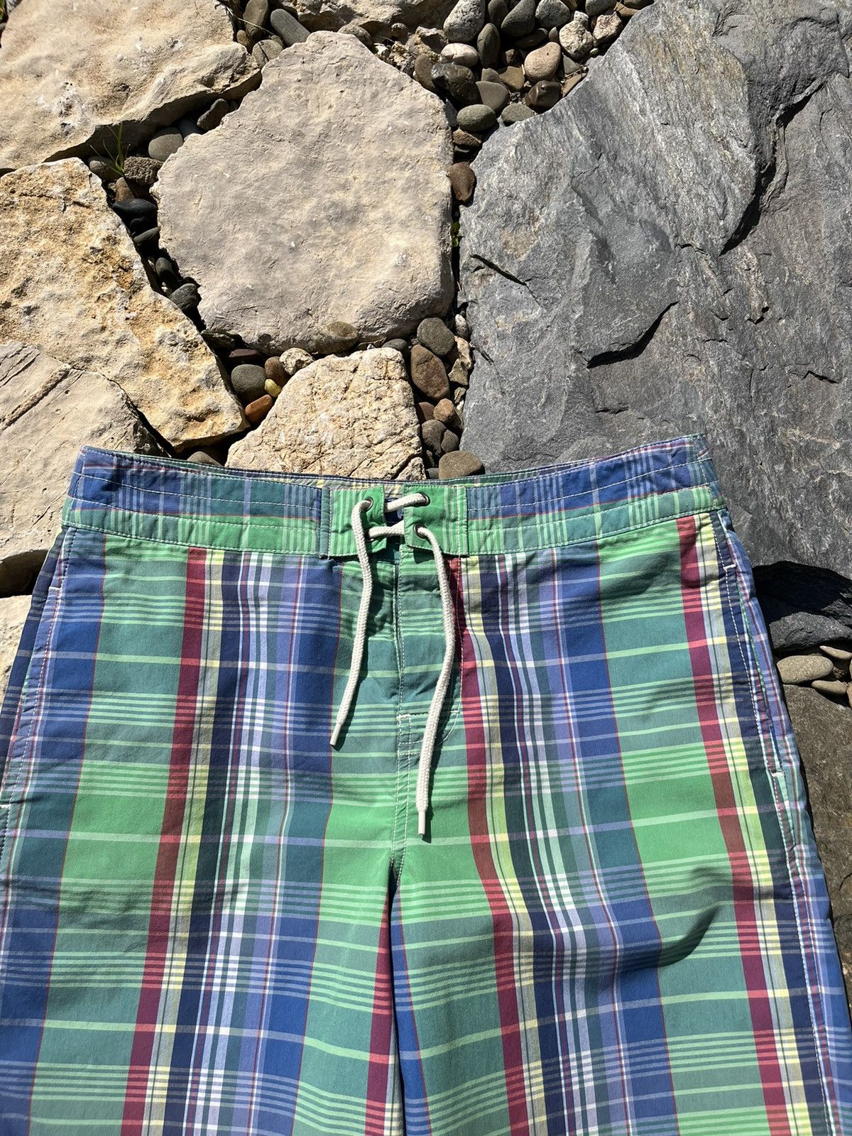 Polo Ralph Lauren × Ralph Lauren × Vintage Vintage 90s Polo Ralph Lauren plaid checked swim shorts pant Size 30" / US 8 / IT 44 - 2 Thumbnail