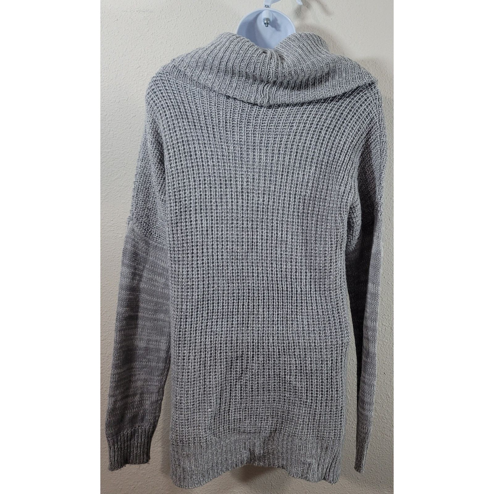 Other Planet Gold Gray Waffle Knit Drawstring Cowl Neck Sweater L Size L / US 10 / IT 46 - 3 Thumbnail