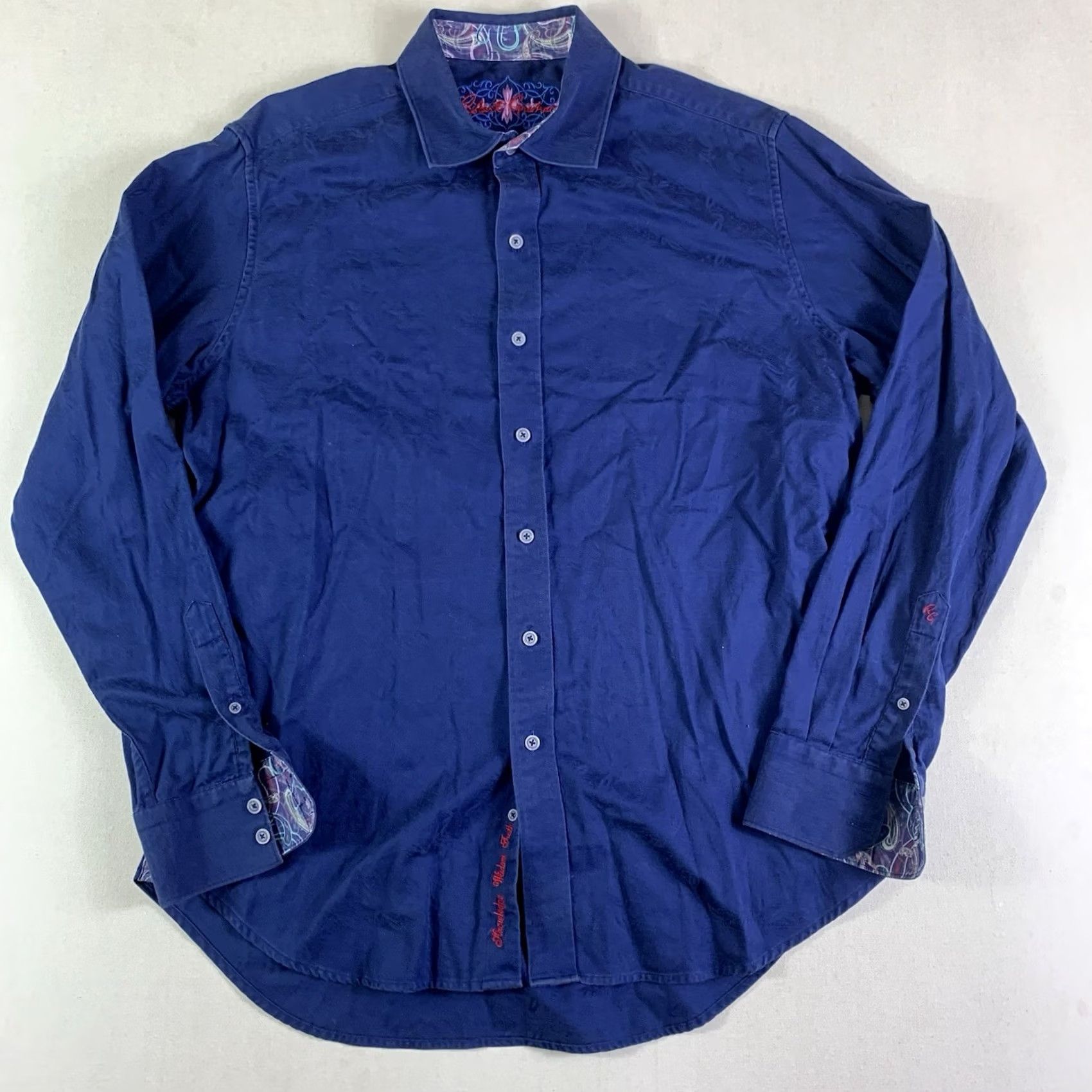 Robert Graham Robert Graham Shirt Mens Large Blue Floral Shadow Button Up Long Sleeve Size US L / EU 52-54 / 3 - 4 Thumbnail