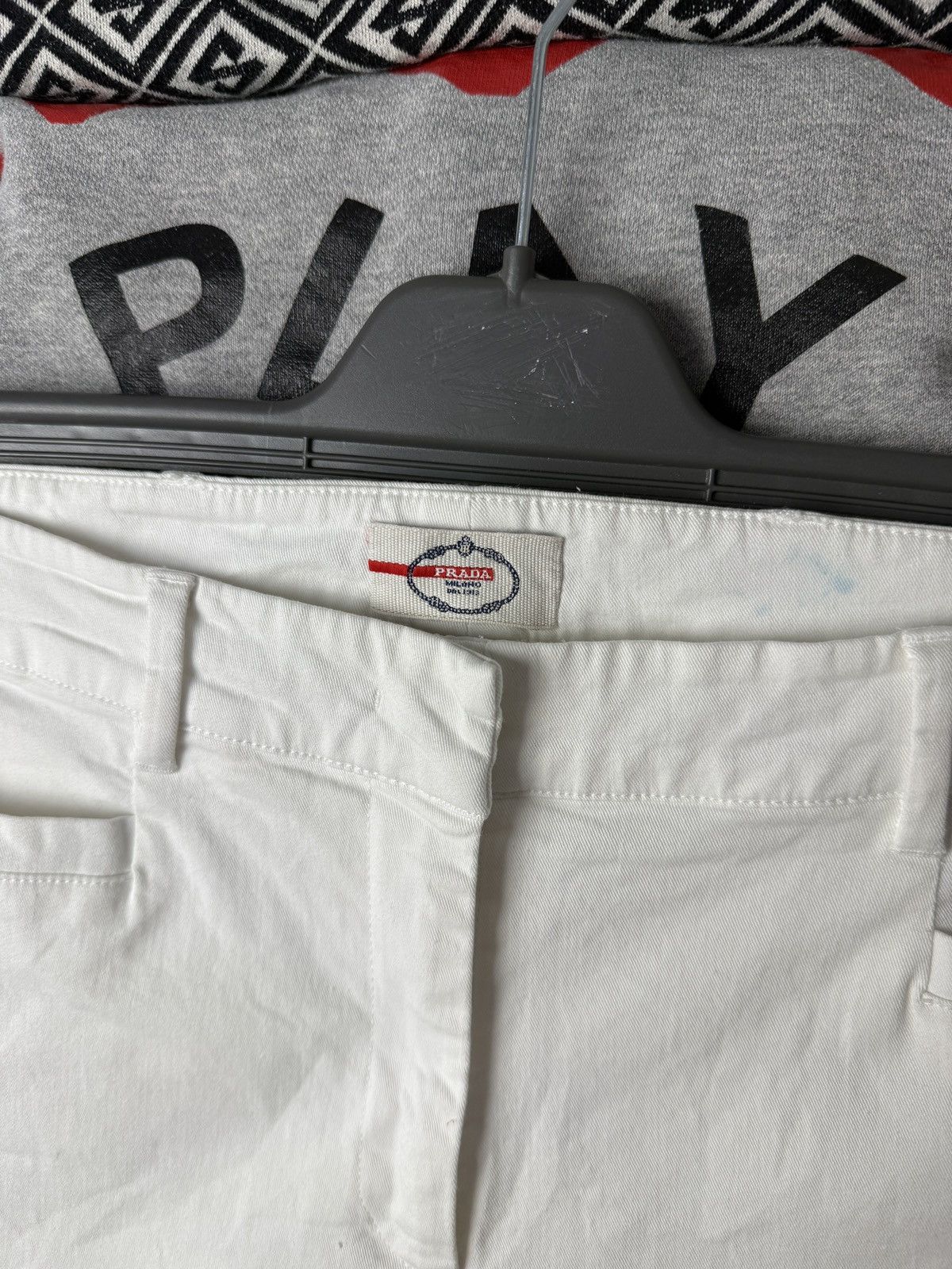 Prada Vintage Prada White Tab casual pants Size 30" / US 8 / IT 44 - 9 Thumbnail