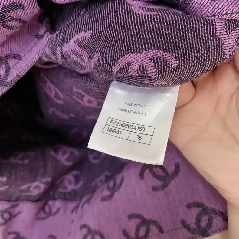 Chanel Chanel Purple full logo denim jacket Size XS / US 0-2 / IT 36-38 - 8 Thumbnail