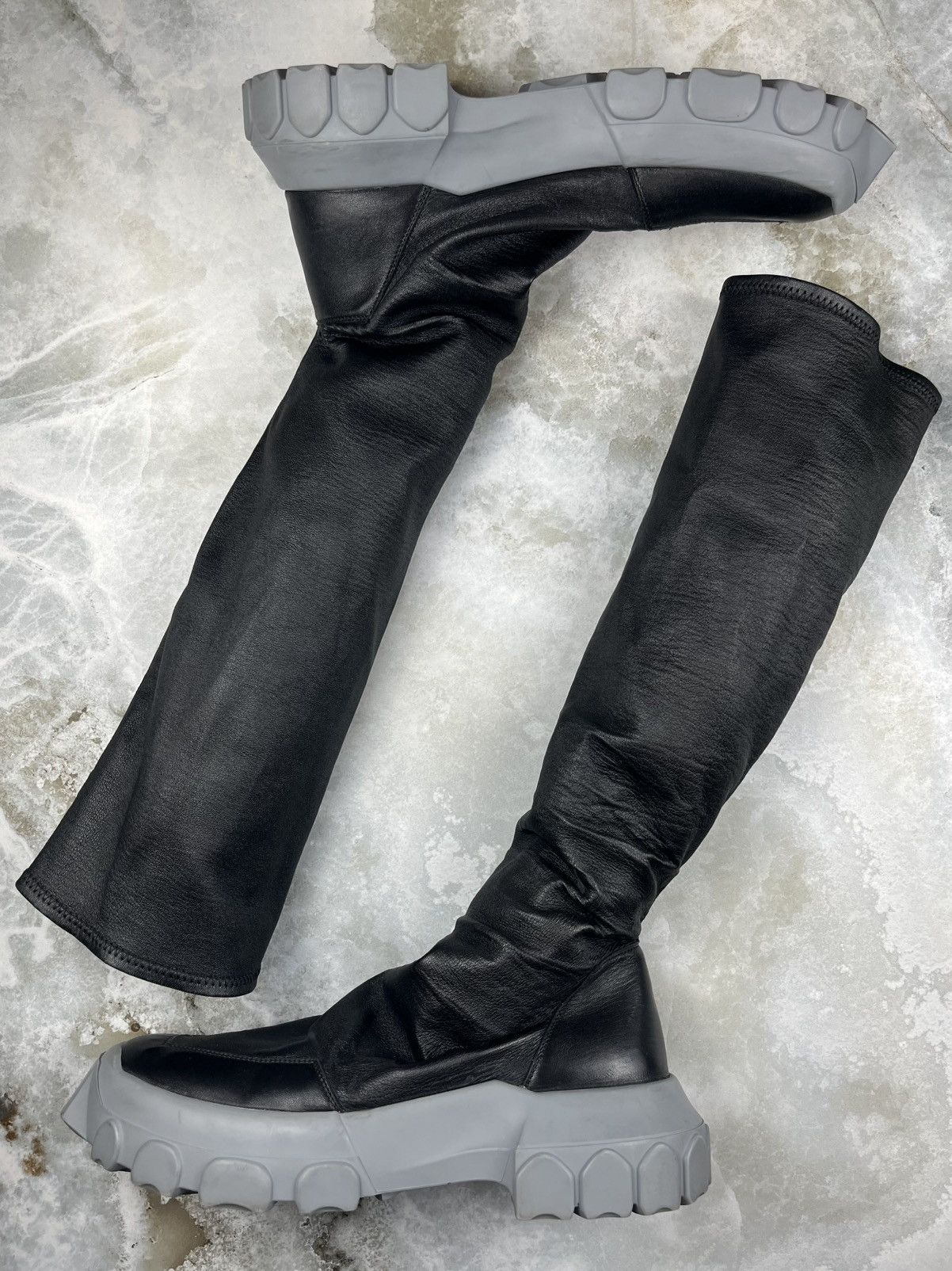 SS18 Rick Owens Dirt Runway Hiking Sock Tractor Bozo Boots