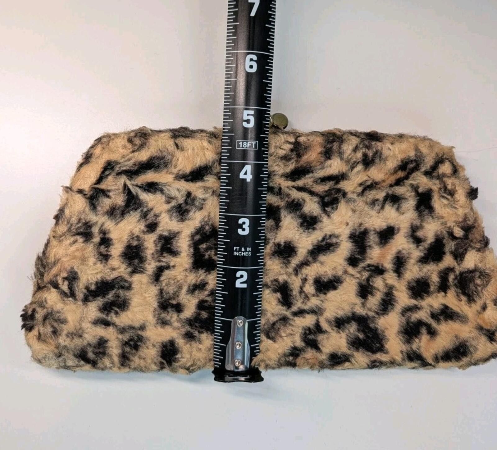Grayers Vintage Garay Faux Fur Leopard Print Clutch Purse 60/70s USA Size ONE SIZE - 6 Thumbnail