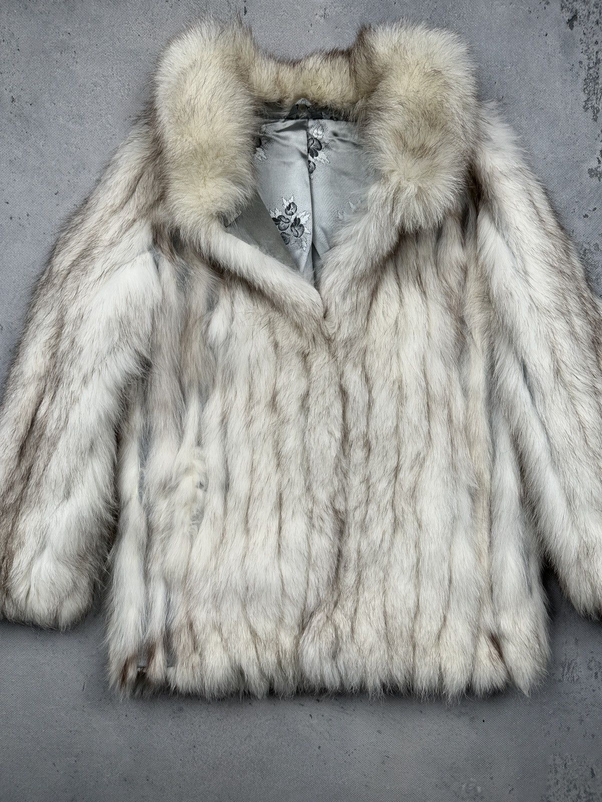 Sagafurs Vintage Saga Fox Real Fur Coat Ivory Grey Luxury Jacket 80s Size S / US 4 / IT 40 - 23 Thumbnail