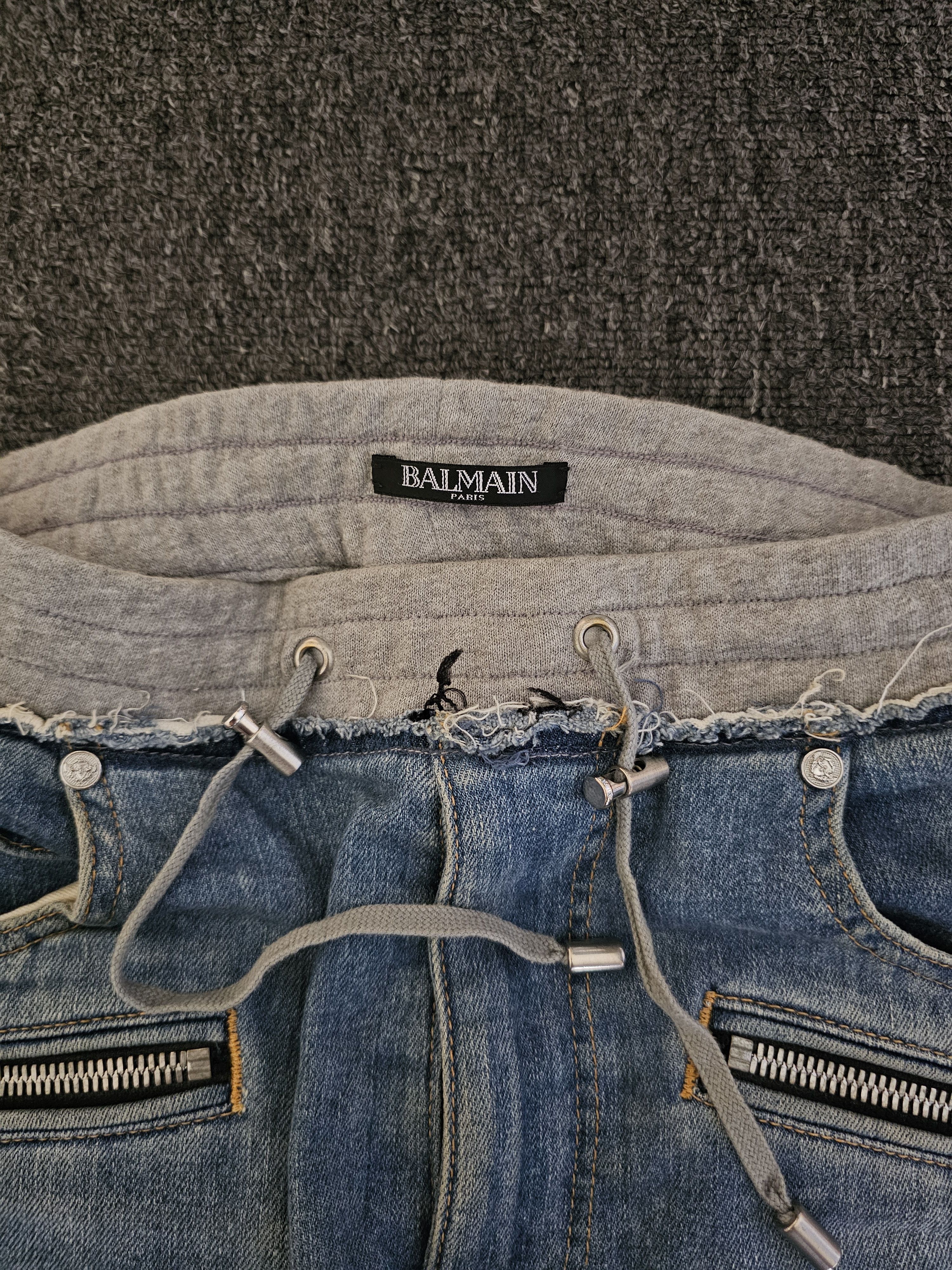 Balmain BALMAIN Men's Denim Patchwork Sweatpants Size XS Size US 29 - 3 Thumbnail
