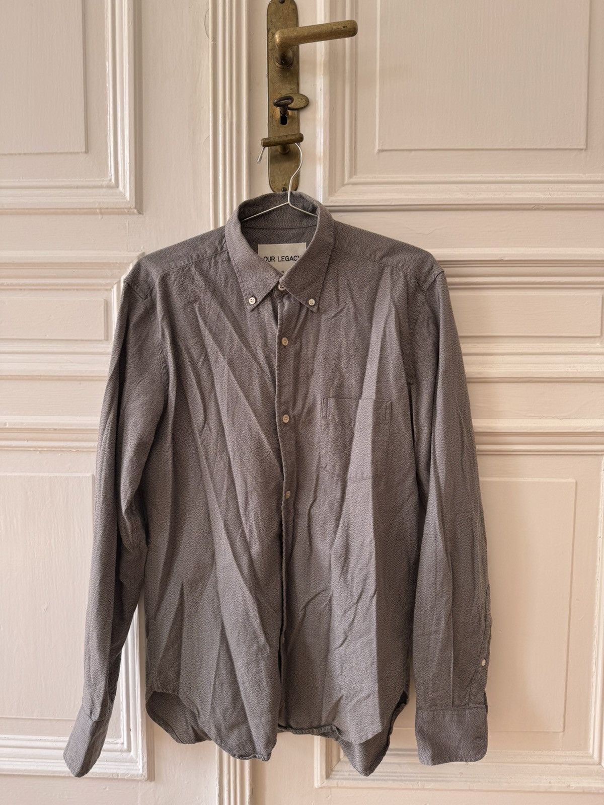 Our Legacy Our Legacy Gray Textured Shirt Size US S / EU 44-46 / 1 - 1 Thumbnail