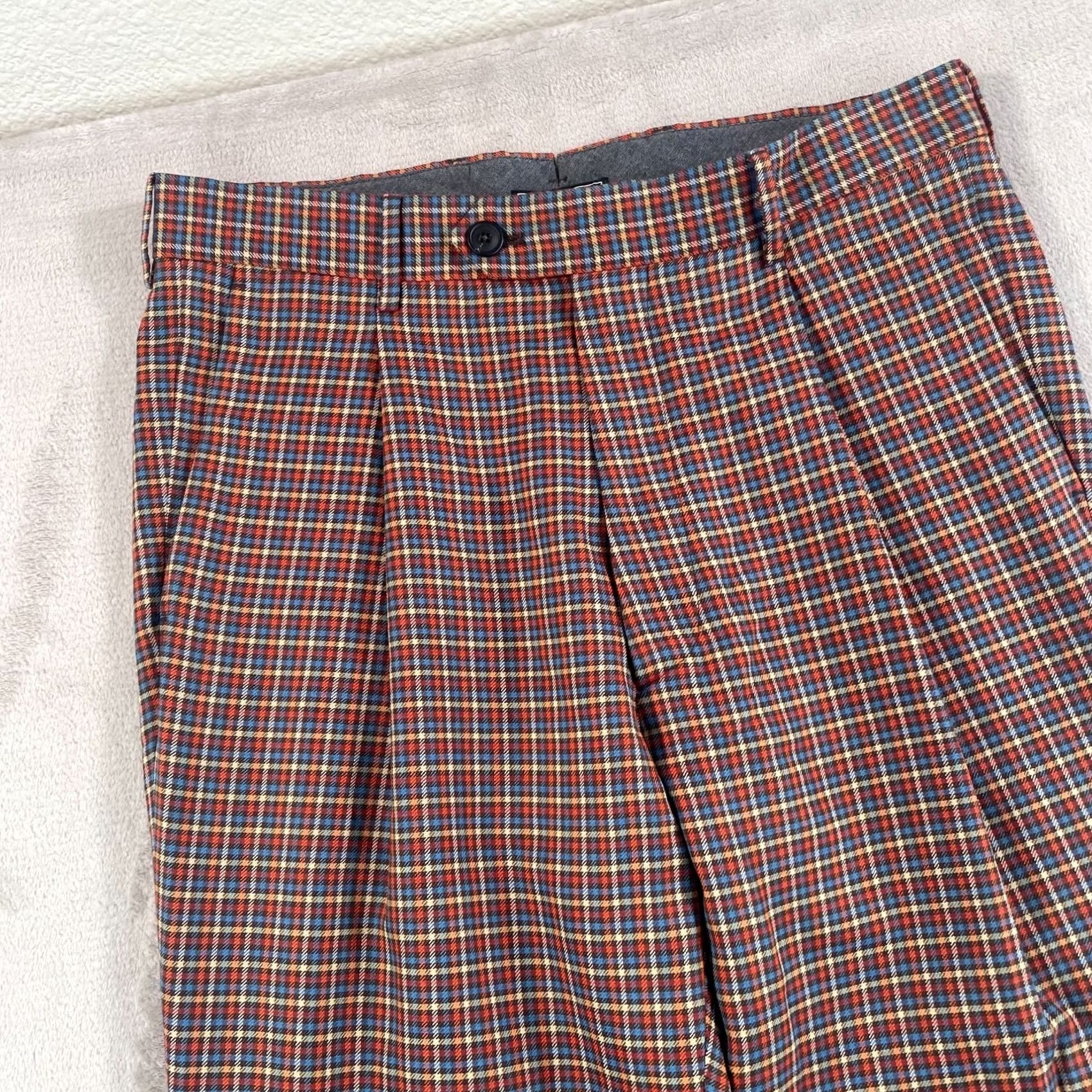 Todd Snyder Todd Snyder Tab Trousers Men 30x29 Multi Plaid Wool Blend Pleated Cuffed NWOT Size US 30 / EU 46 - 3 Thumbnail