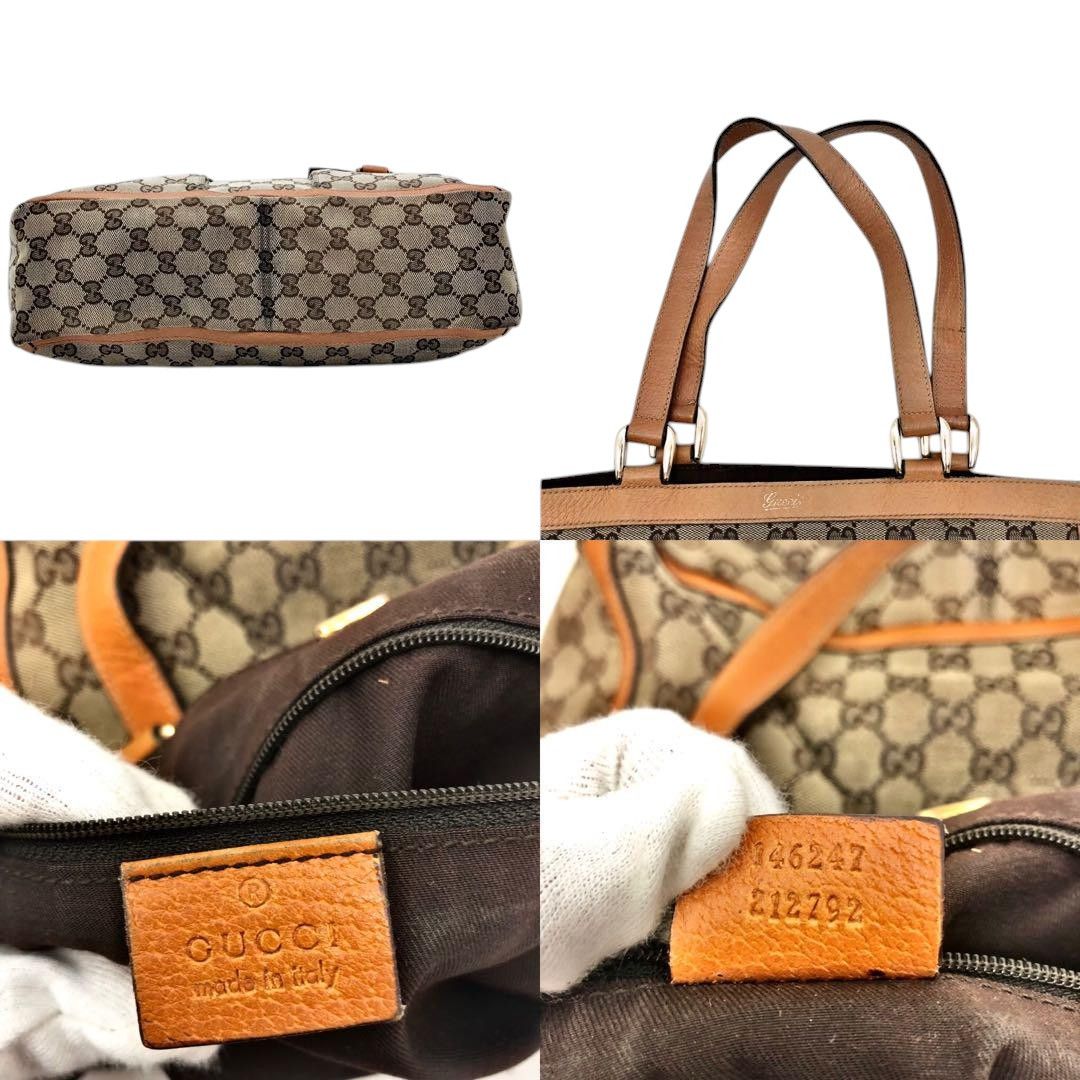 Gucci Gucci - Shoulder Bag Beige Brown Leather GG Monogram Size ONE SIZE - 3 Thumbnail