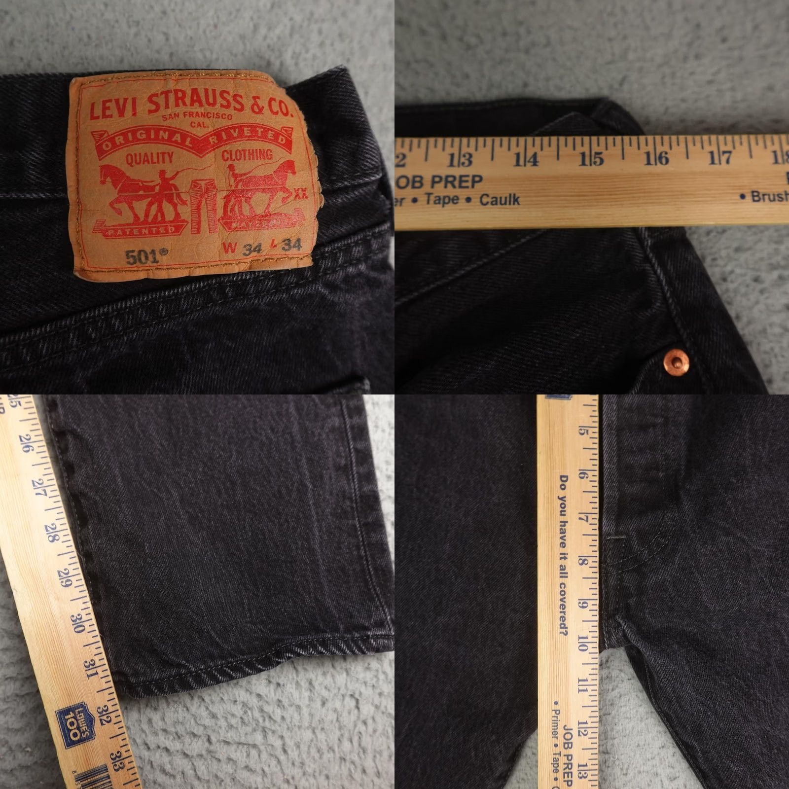 Levi's Levi's 501 Jeans Mens 34x34 Black Denim Button Fly Straight Leg Regular Inseam 32 Mens Jeans NYC Vintage N/A Size US 34 / EU 50 - 9 Thumbnail