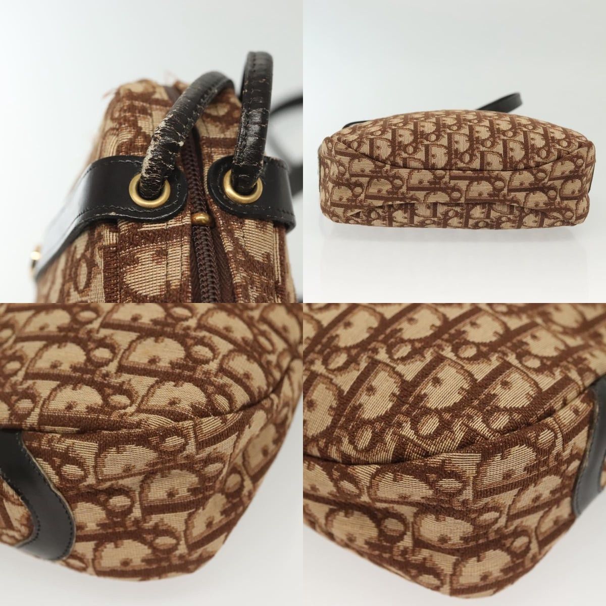 Dior DIOR Trotter Canvas Shoulder Bag Brown Gold Size ONE SIZE - 10 Thumbnail