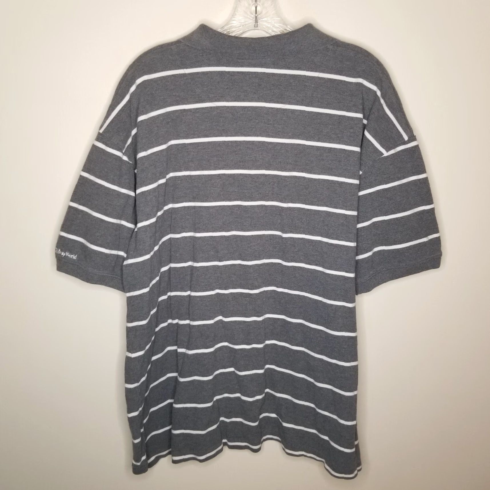 Disney VINTAGE Walt Disney World Mickey Polo Shirt Mens Short Sleeve Size L Gray Striped Adult Large Size US L / EU 52-54 / 3 - 6 Thumbnail