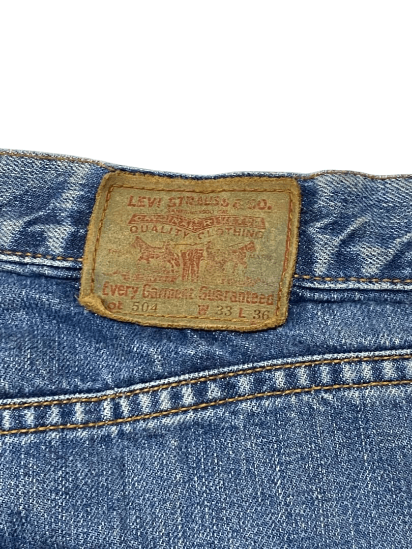 Levi's Vintage Y2K Levi's 504 Blue Washed Distressed Baggy Jeans Size US 34 / EU 50 - 6 Thumbnail
