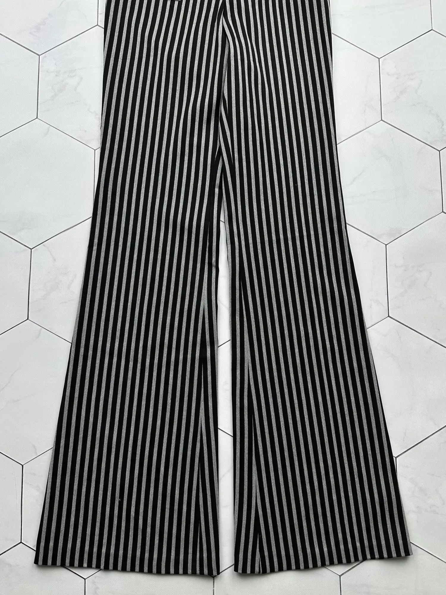 Japanese Brand Vintage Striped Flare Pants E2(B8) Size 28" / US 6 / IT 42 - 3 Thumbnail