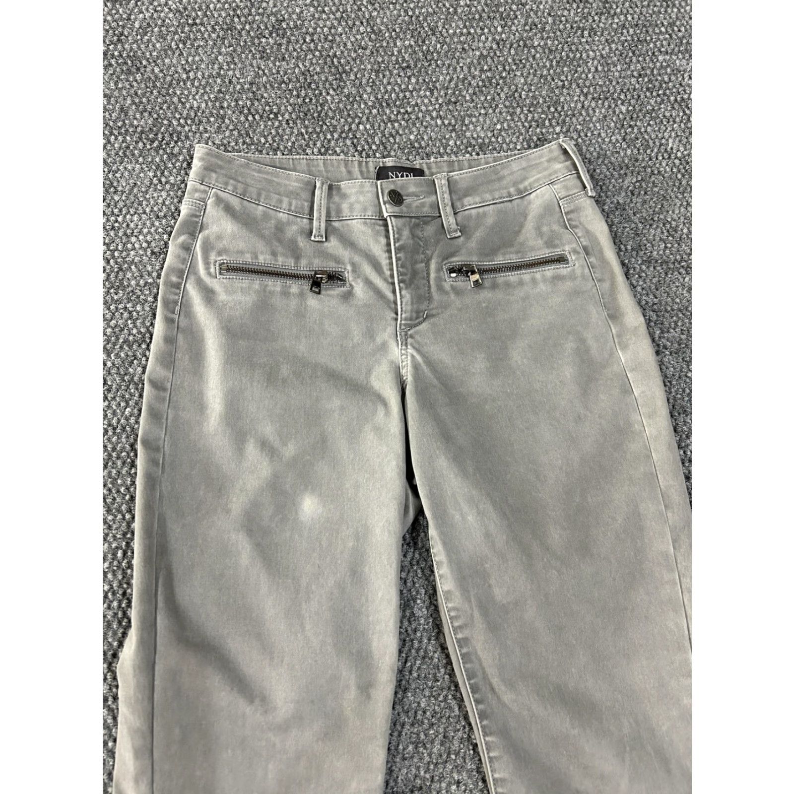 NYDJ NYDJ Jeans Womens 0 Gray Straight Leg Mid Rise Ankle Zip Pocket Stretch Denim Size 25" / US 0 / IT 36 - 3 Thumbnail