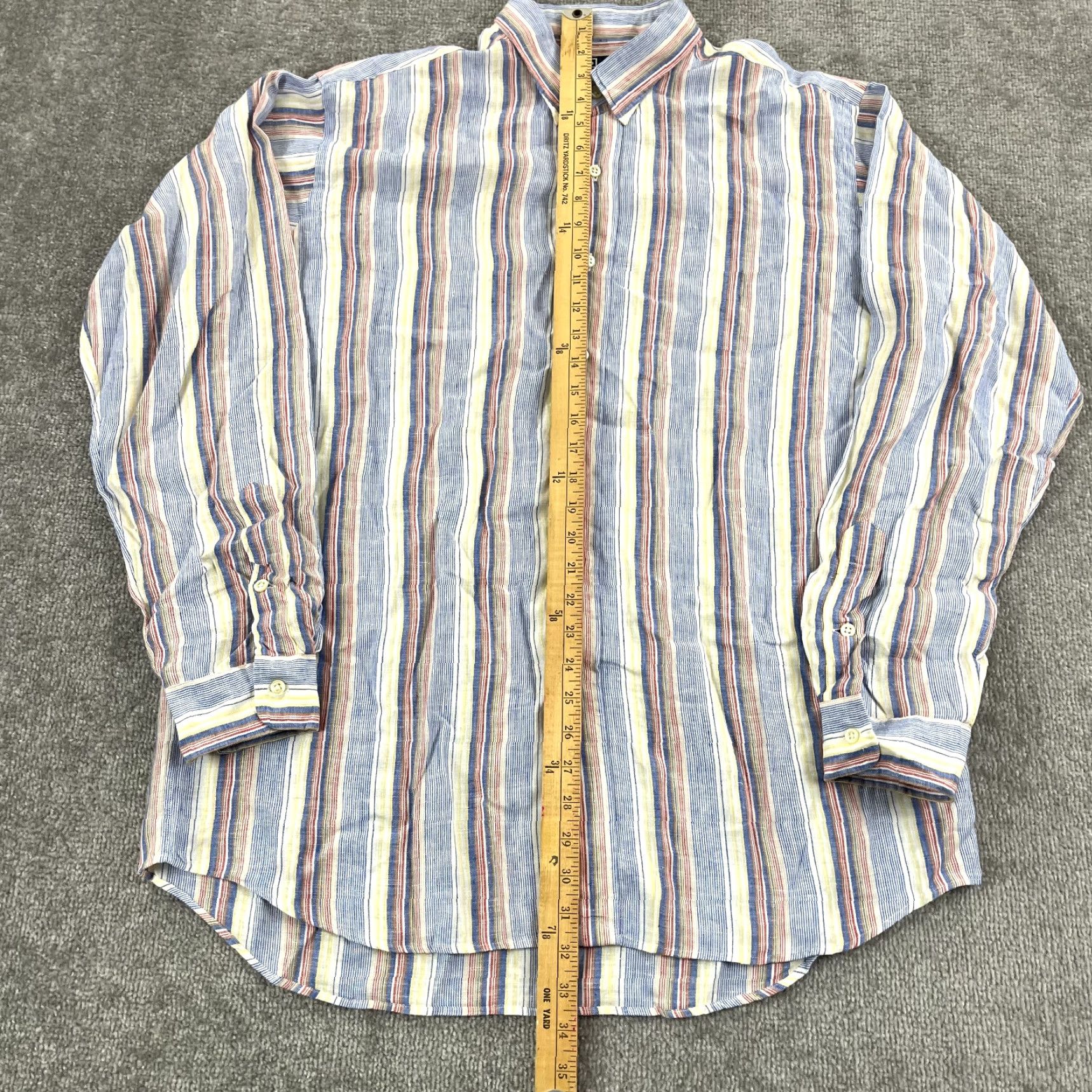 Polo Ralph Lauren Polo Ralph Lauren Shirt Mens Large Striped Blue Red Lowell Sport Linen Button Up Size US L / EU 52-54 / 3 - 3 Thumbnail