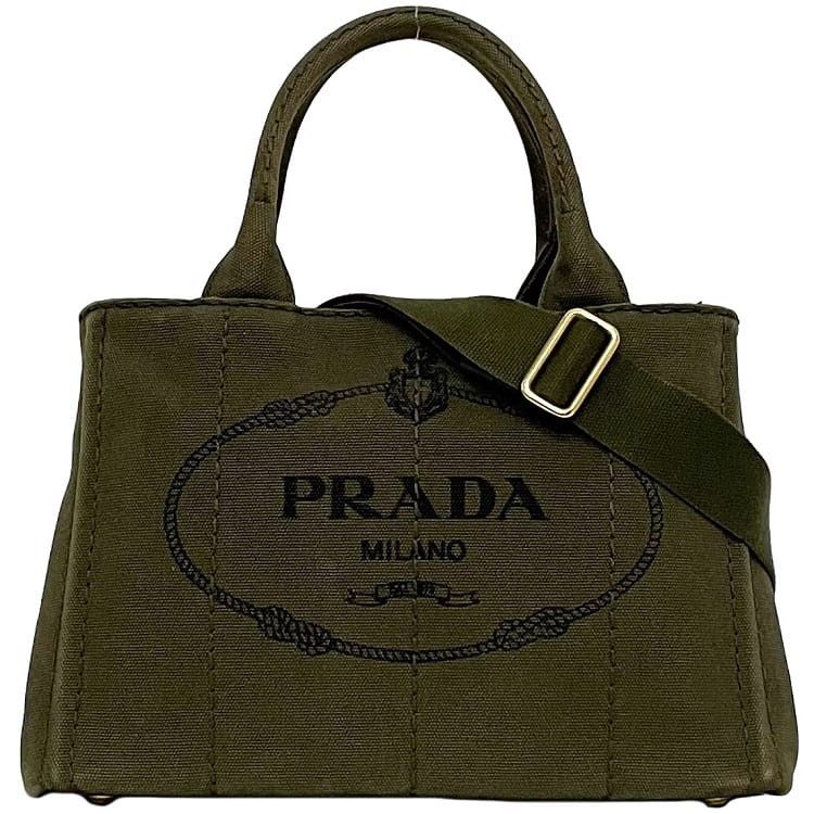 Prada PRADA Tote Bag Green Cotton Size ONE SIZE - 1 Thumbnail