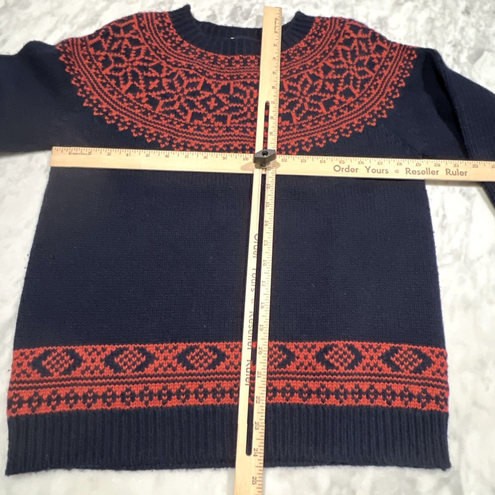 Orvis Orvis Sweater Womens Large Wool Cashmere Blend Pullover Knit Nordic Fair Isle Crew Neck Blue Size L / US 10 / IT 46 - 6 Thumbnail