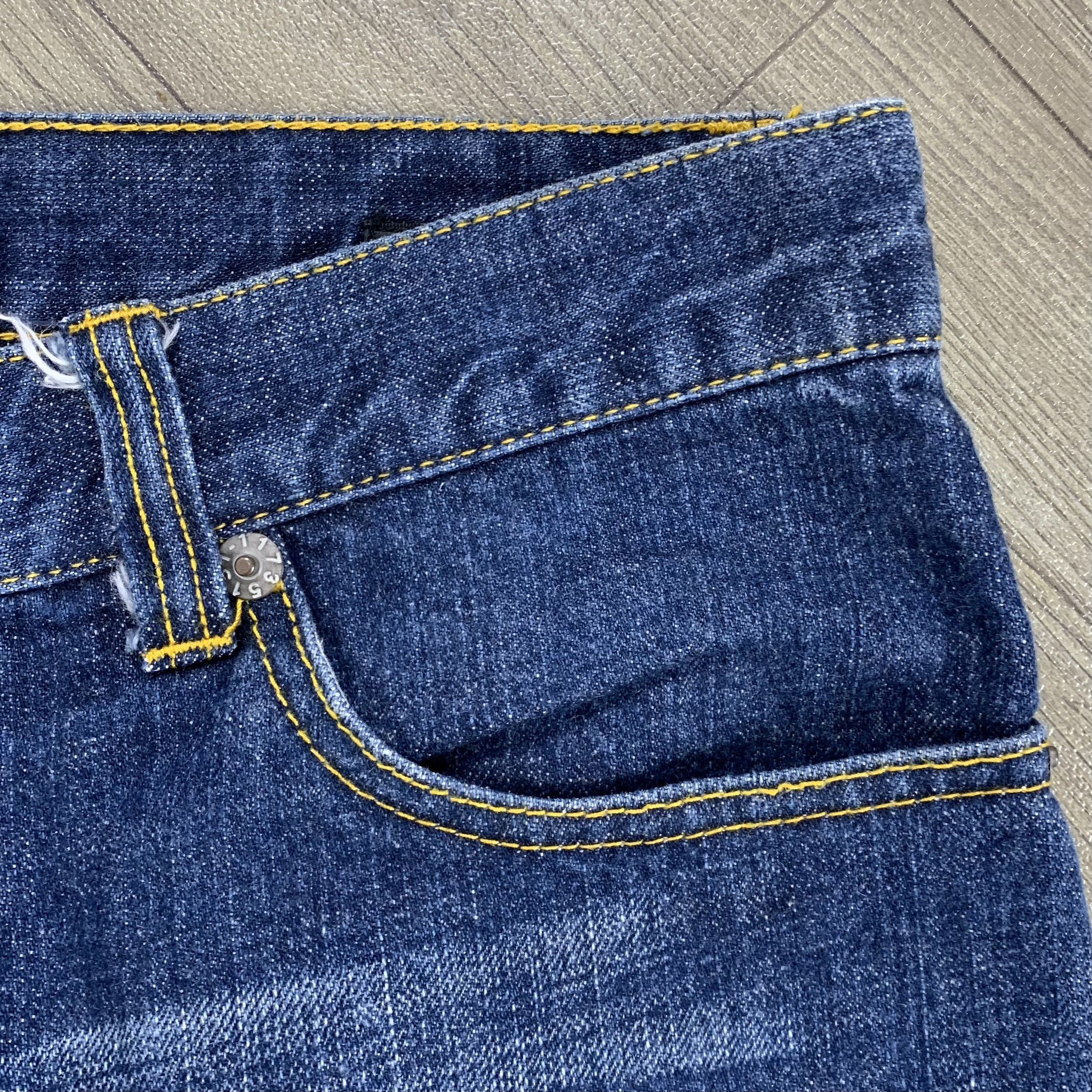 Karakuri Tamashii Naminoritajsujin Karakuri Embrodiery Jorts Denim Pants Size US 32 / EU 48 - 7 Thumbnail