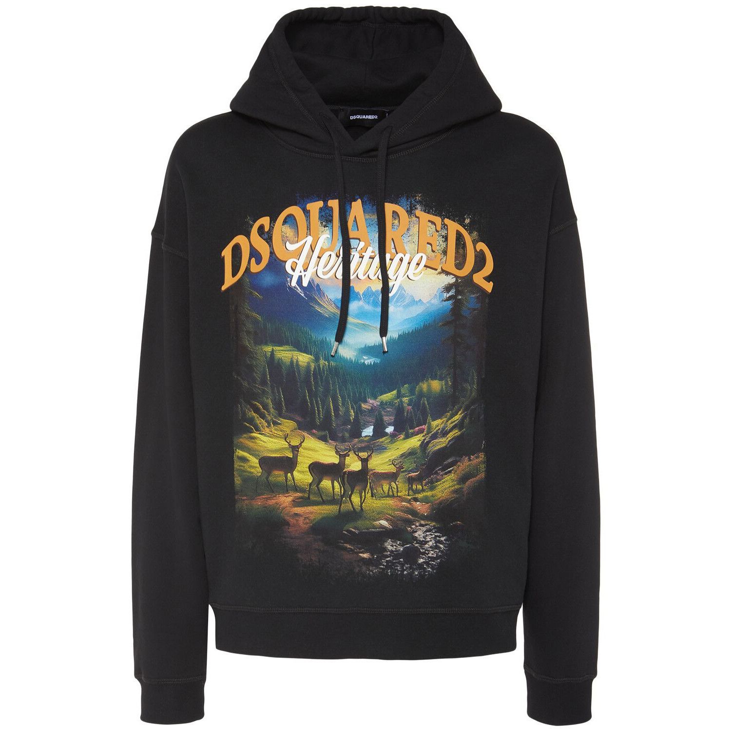 DSQUARED2 Black Loose Hoodie New )