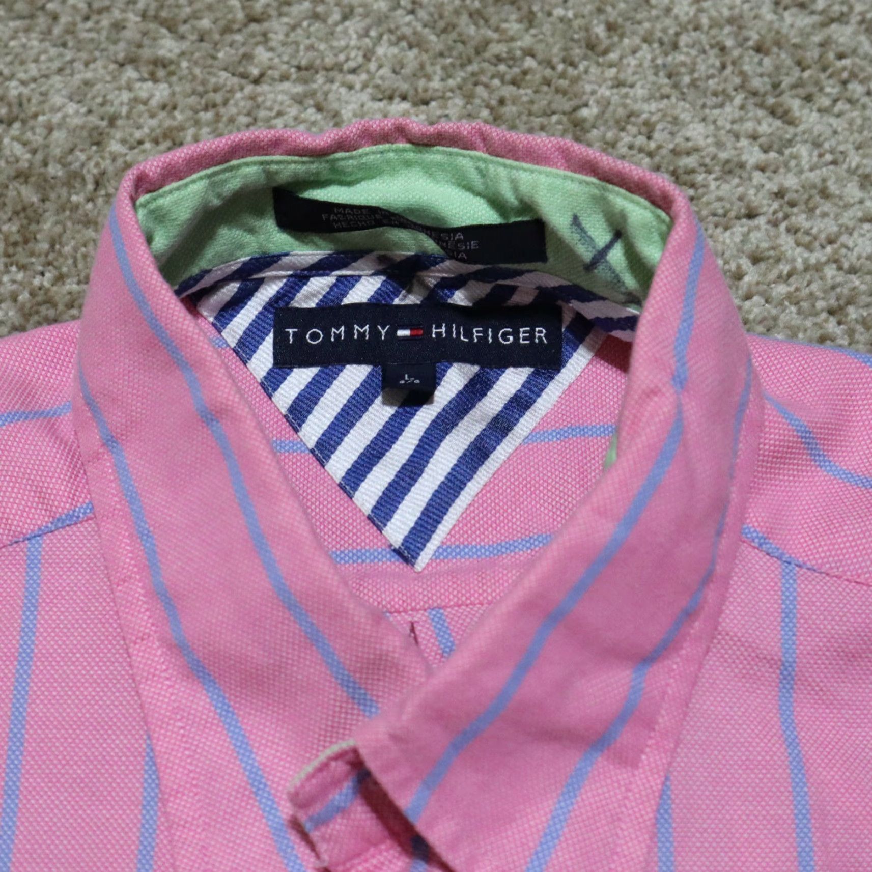 Tommy Hilfiger Tommy Hilfiger Shirt Men L Pink Striped Button-Down 2000s Pearl Button Front Century? Size US L / EU 52-54 / 3 - 3 Thumbnail